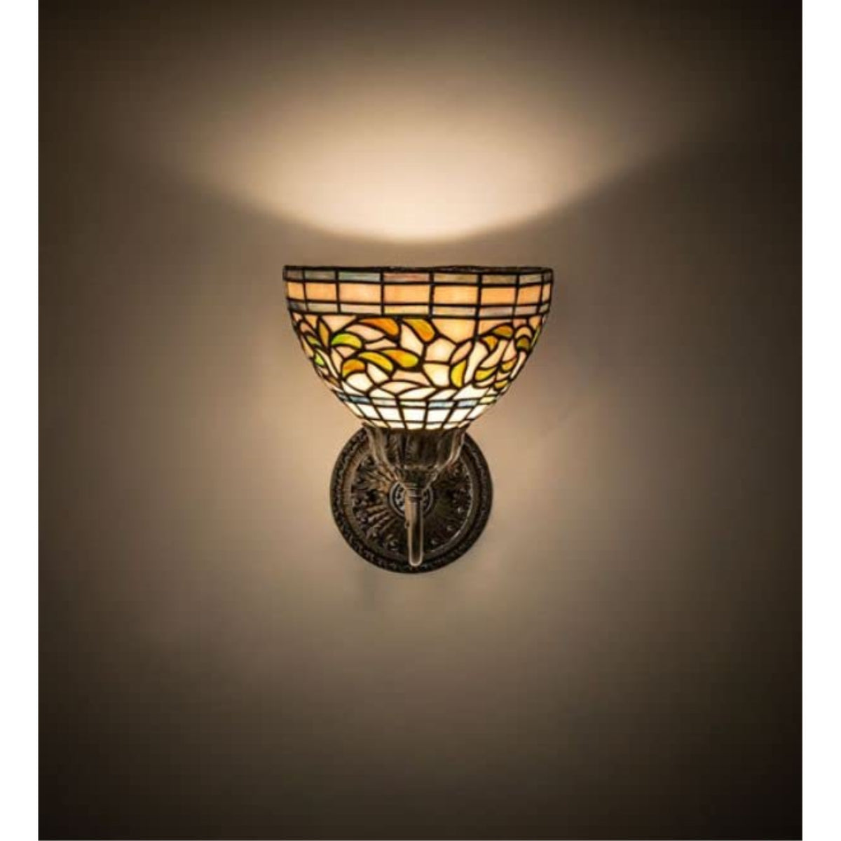 8' Wide Tiffany Turning Leaf Wall Sconce