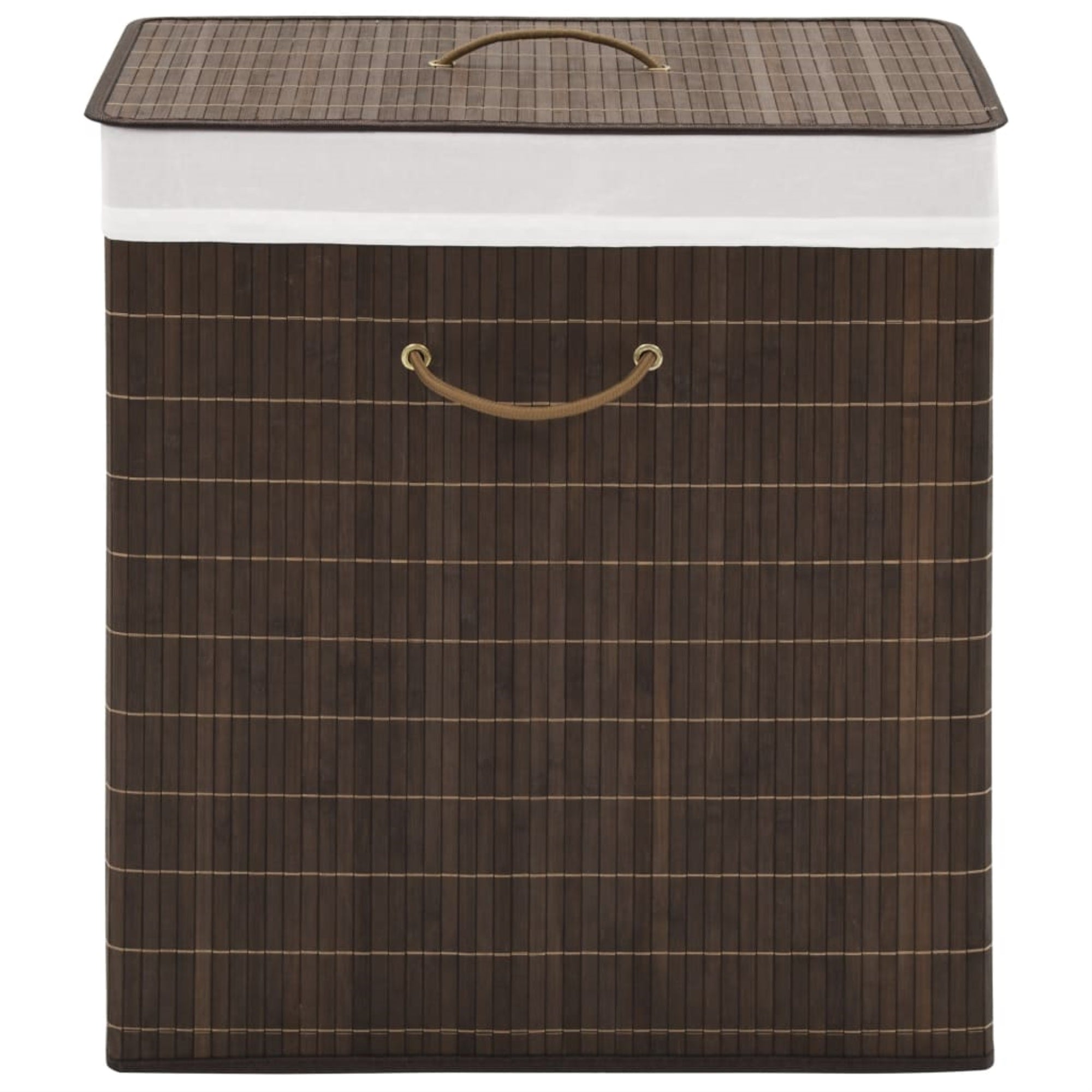 Vidaxl Bamboo Laundry Bin Rectangular Dark Brown