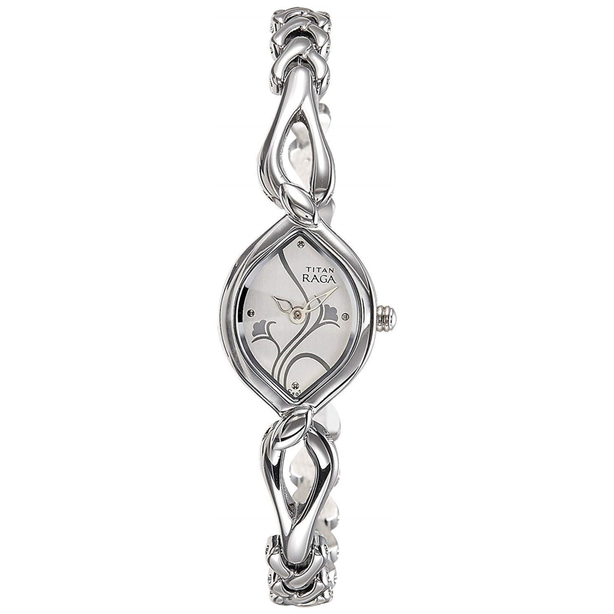 Titan Raga Stainless Steel Analog White Dial Women's Watch-Nm2455Sm01 / Nl2455Sm01/Np2455Sm01