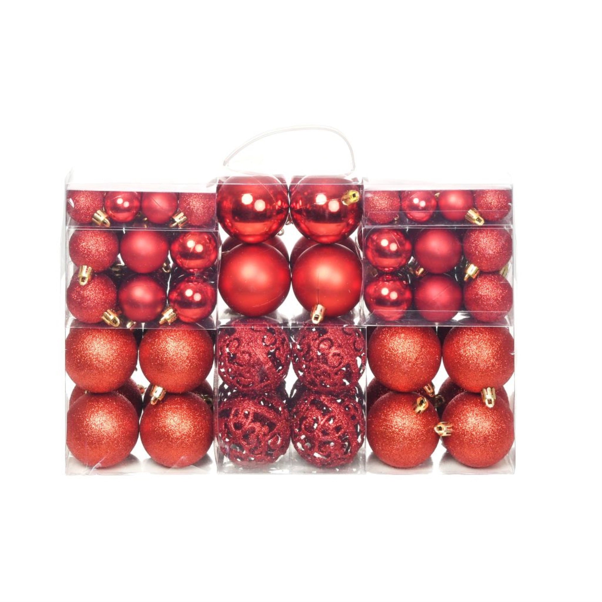 Vidaxl 100 Piece Christmas Ball Set 2.4' Red