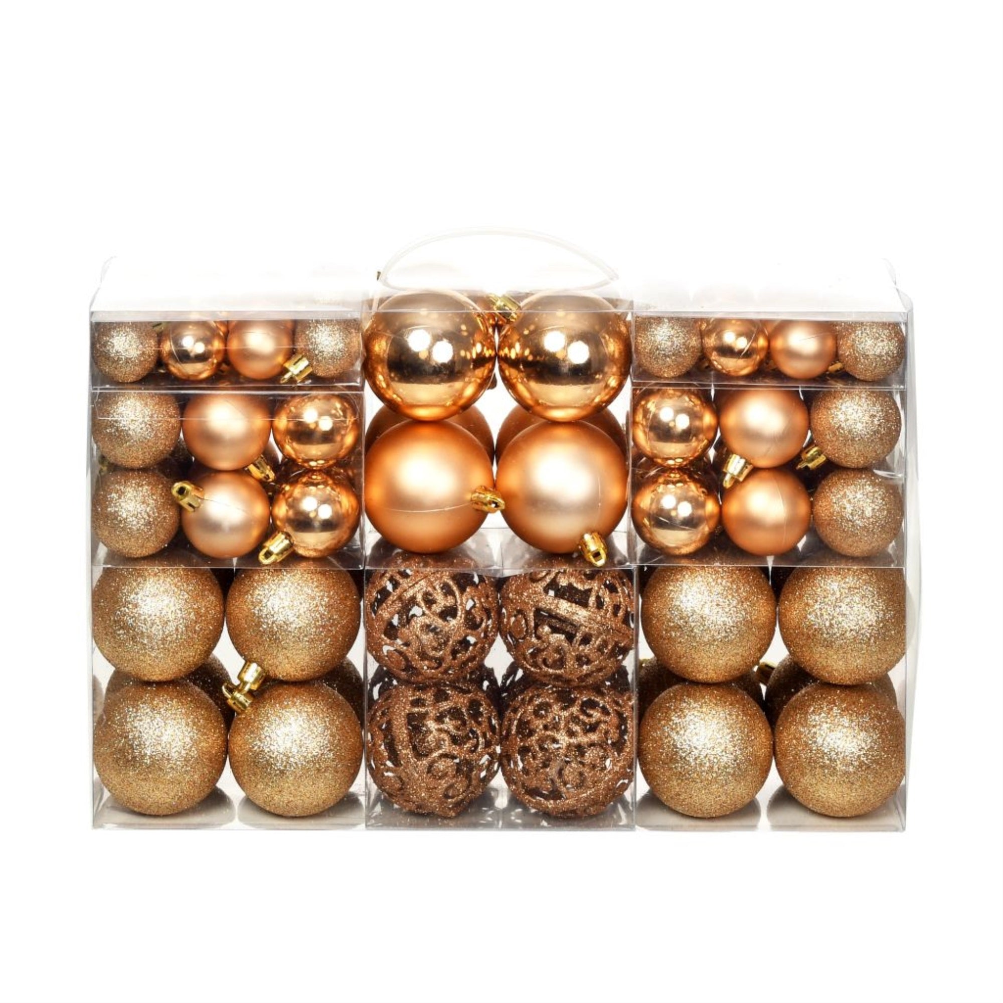 Vidaxl 100 Piece Christmas Ball Set 2.4' Rose/Gold