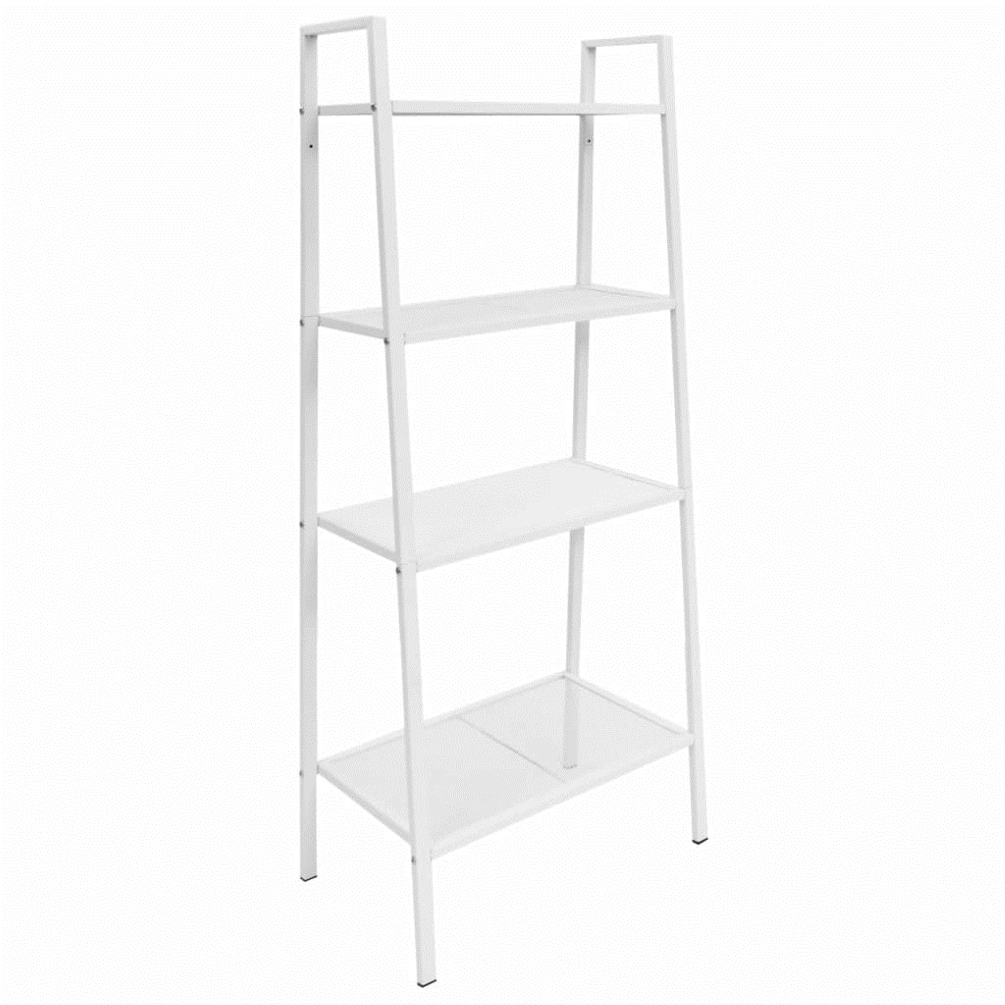 vidaXL Ladder Bookcase 4 Tiers Metal White