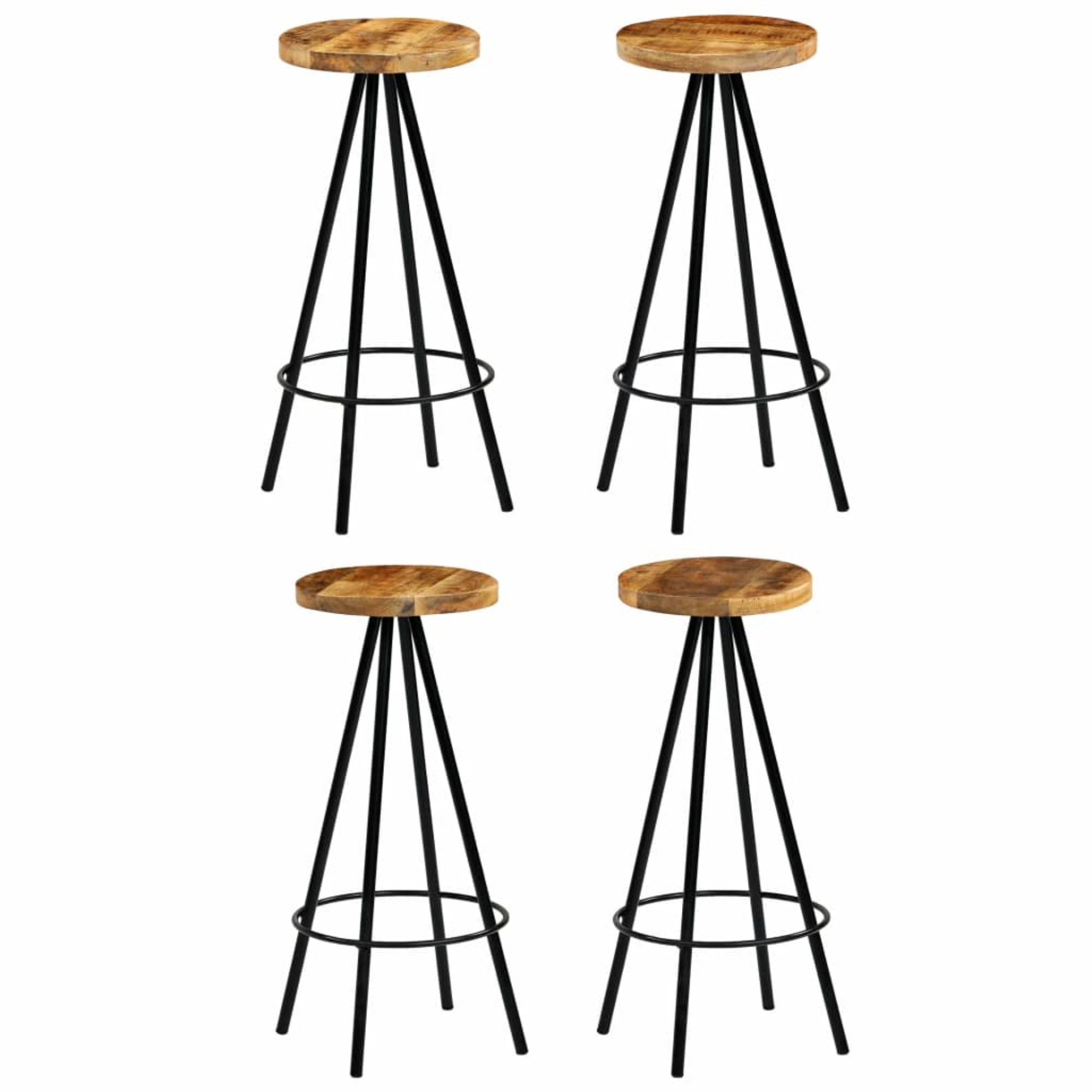 Vidaxl Bar Stools 4 Pcs Solid Mango Wood