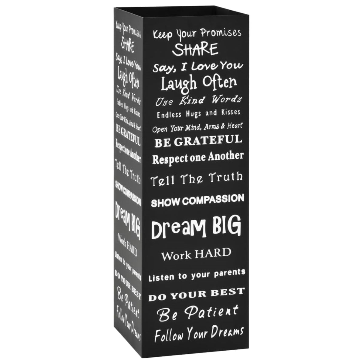 Vidaxl Umbrella Stand Text Steel Black