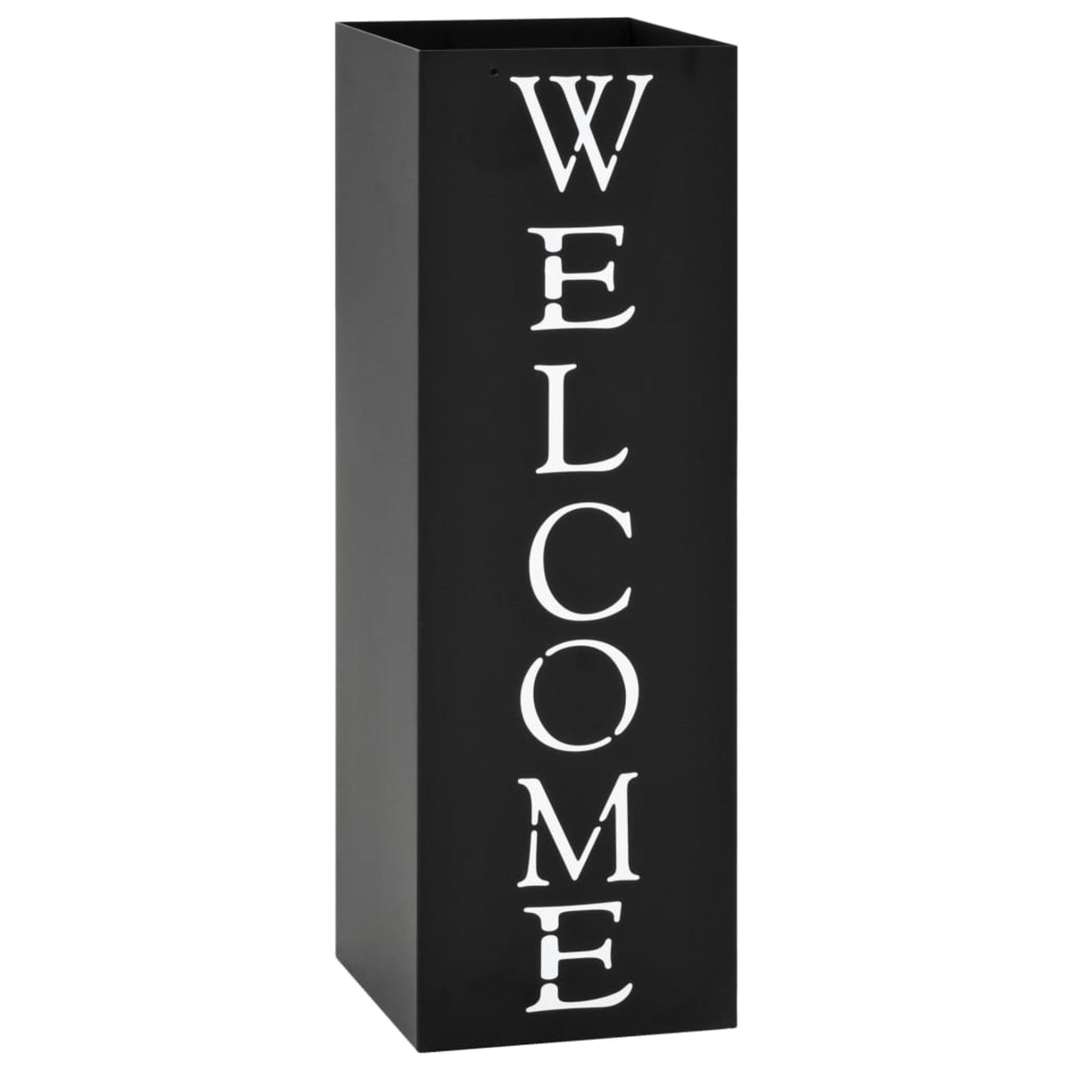 Vidaxl Umbrella Stand Welcome Steel Black