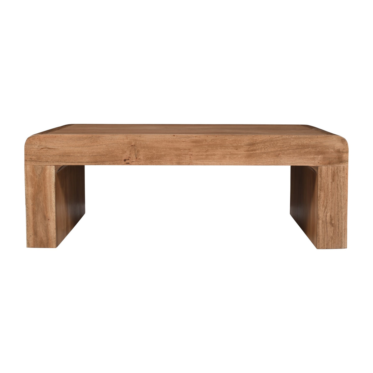 Brooklyn 50' Mid-Century Modern Solid Wood Waterfall Curved Coffee Table