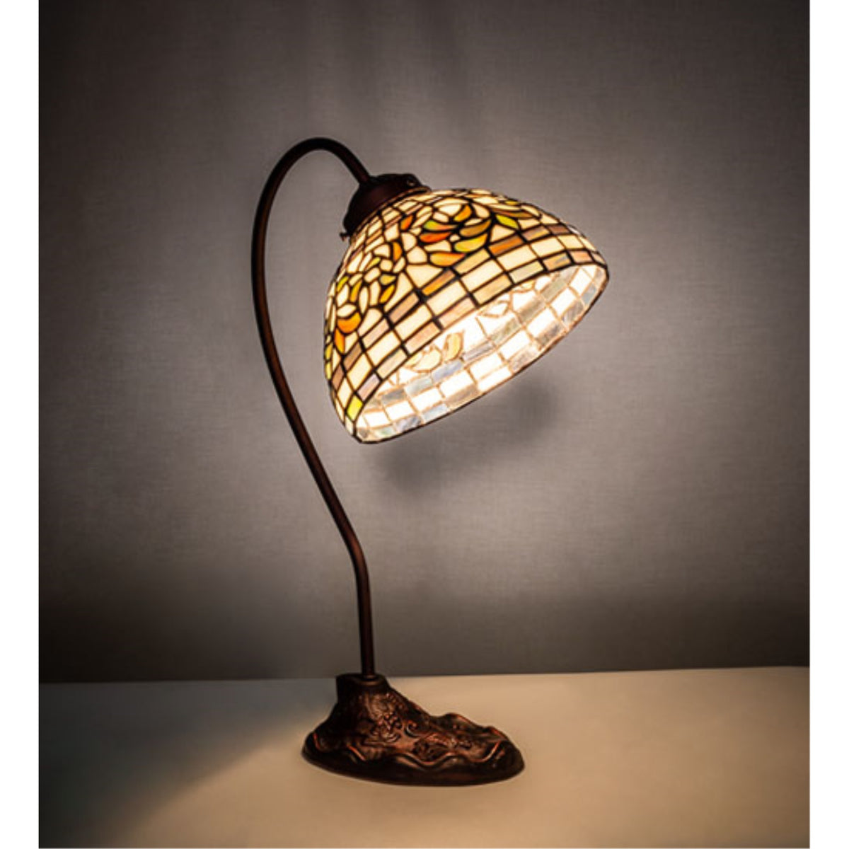 18' High Tiffany Turning Leaf Desk Lamp