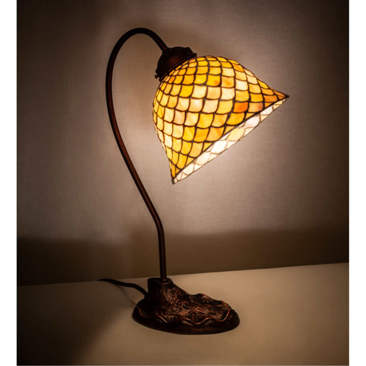 8' Wide Tiffany Fishscale Desk Lamp