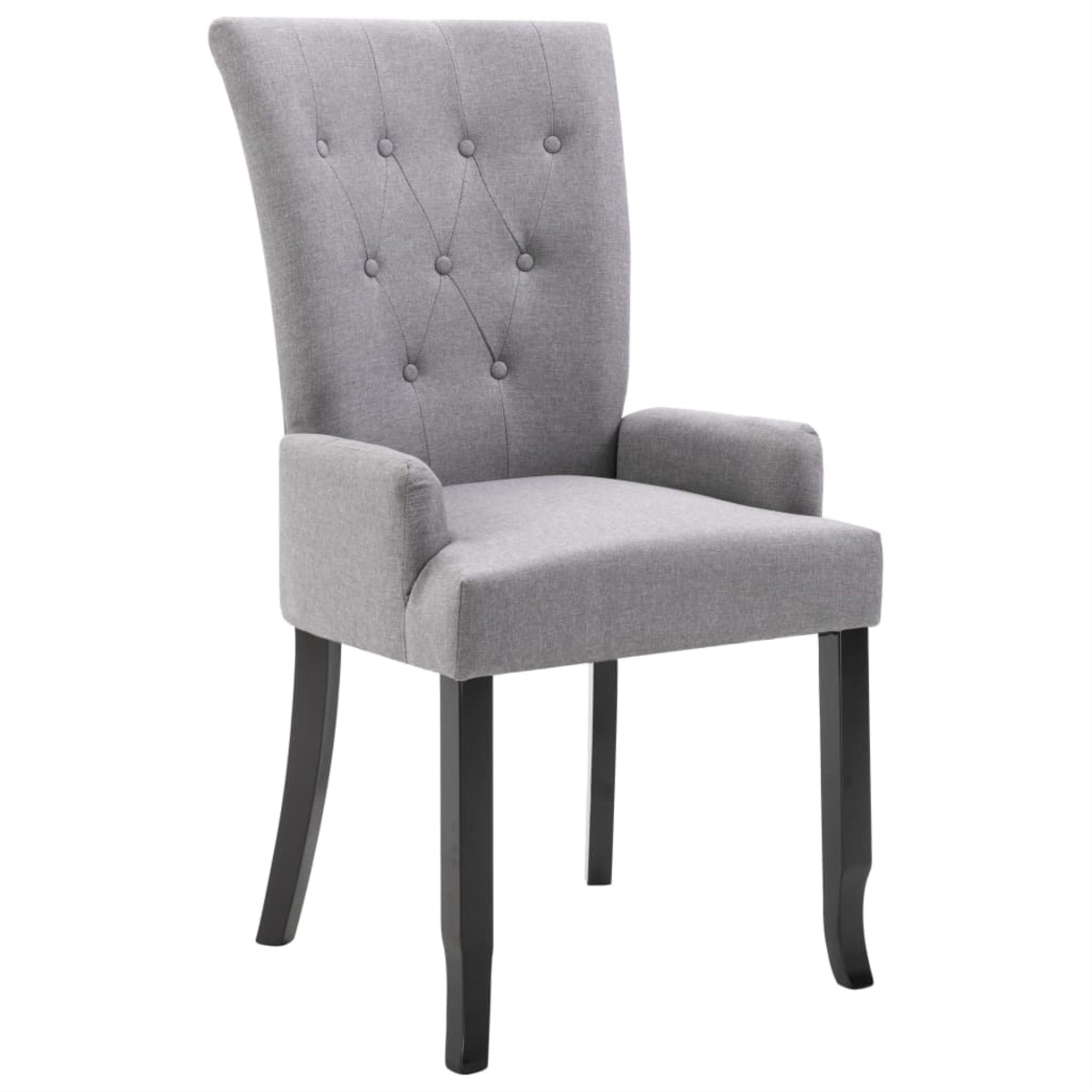 Vidaxl Dining Chair With Armrests Light Gray Fabric