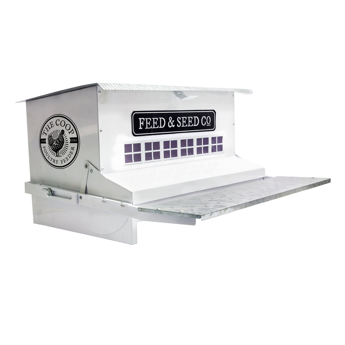 Rustic Farmhouse Absolute 'The Coop' Large White Chicken Feeder, White, 1/Cs