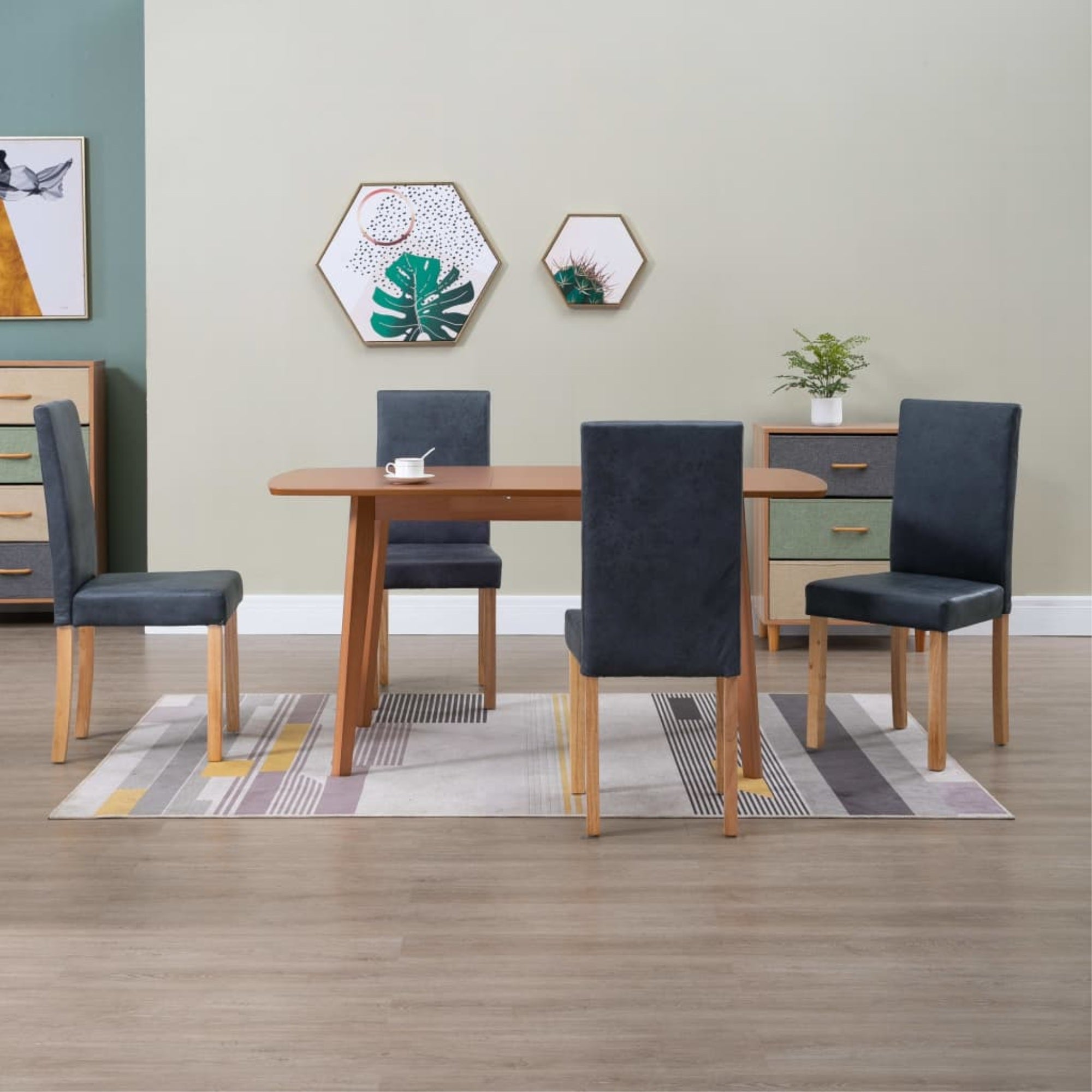 vidaXL Dining Chairs 4 pcs Gray Faux Leather