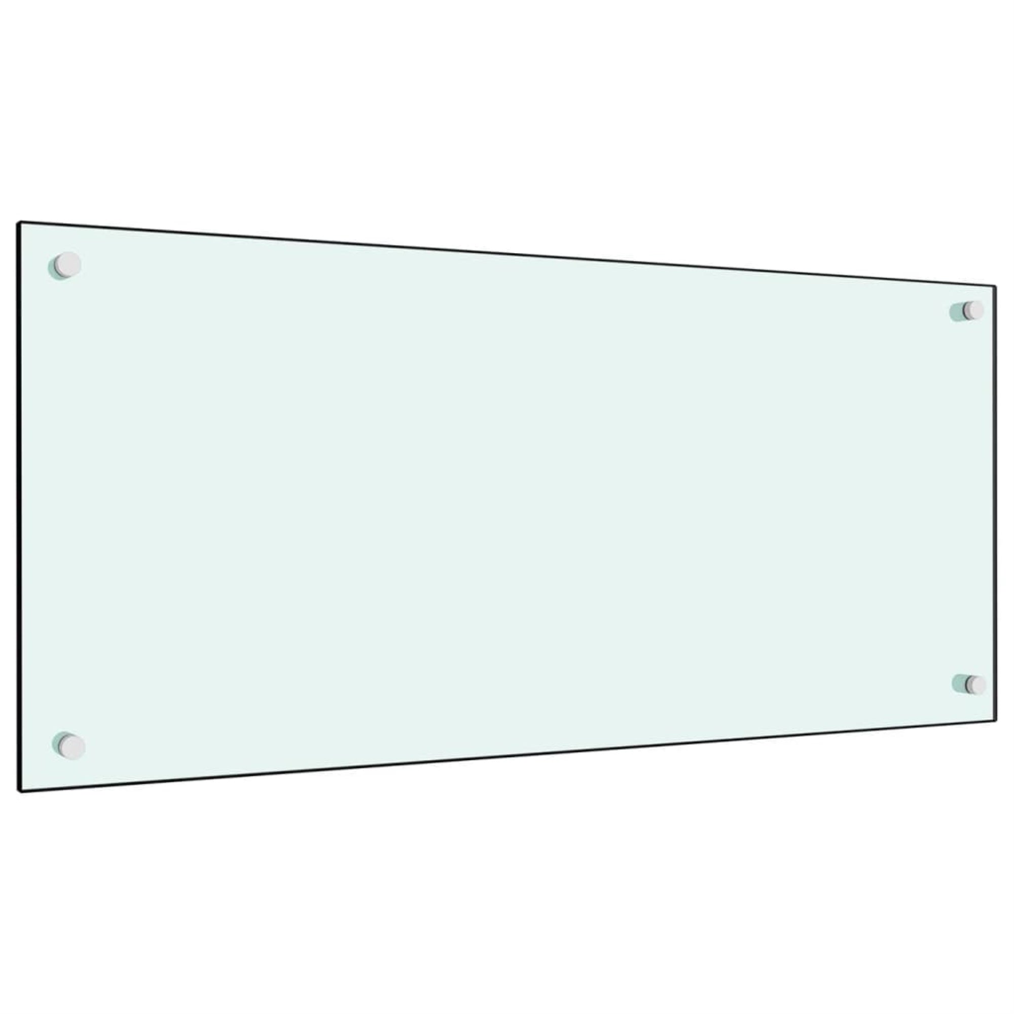 Vidaxl Kitchen Backsplash White 35.4'X15.7' Tempered Glass