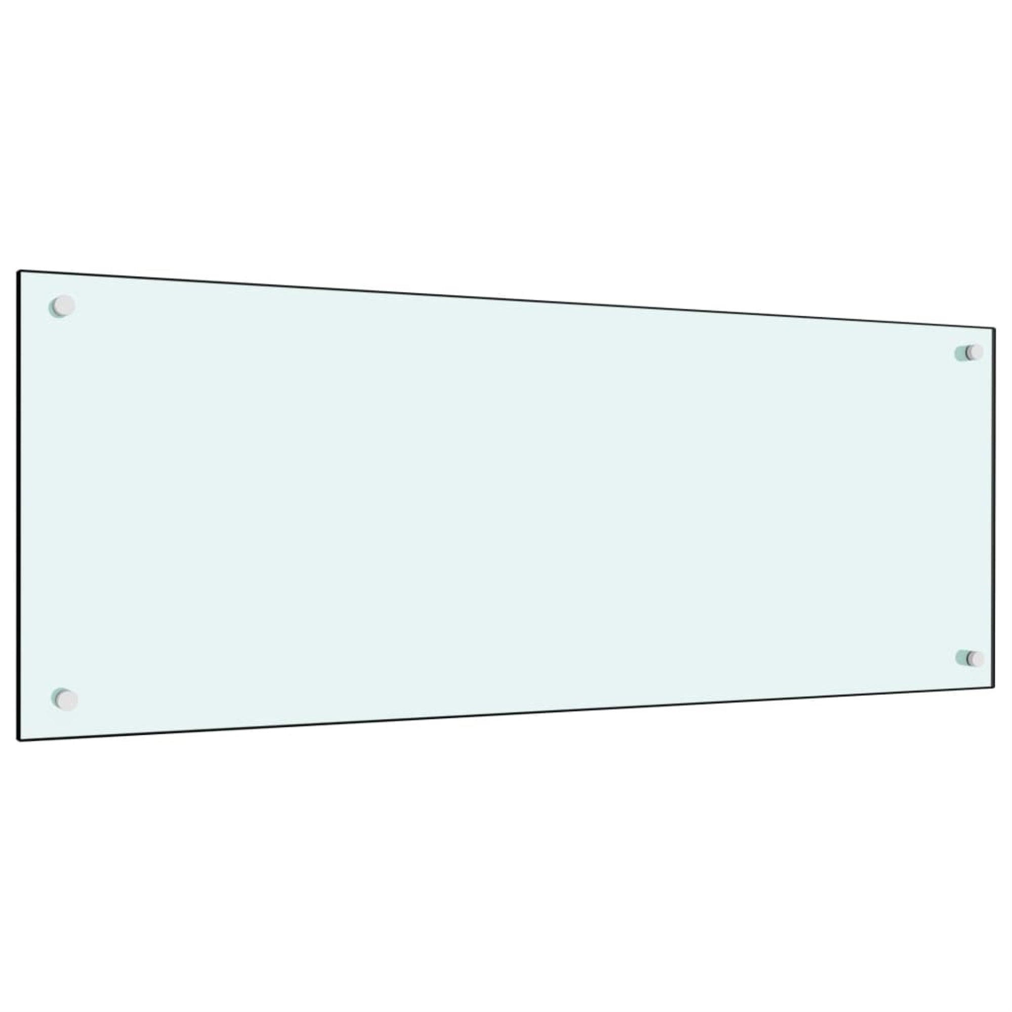 Vidaxl Kitchen Backsplash White 39.4'X15.7' Tempered Glass