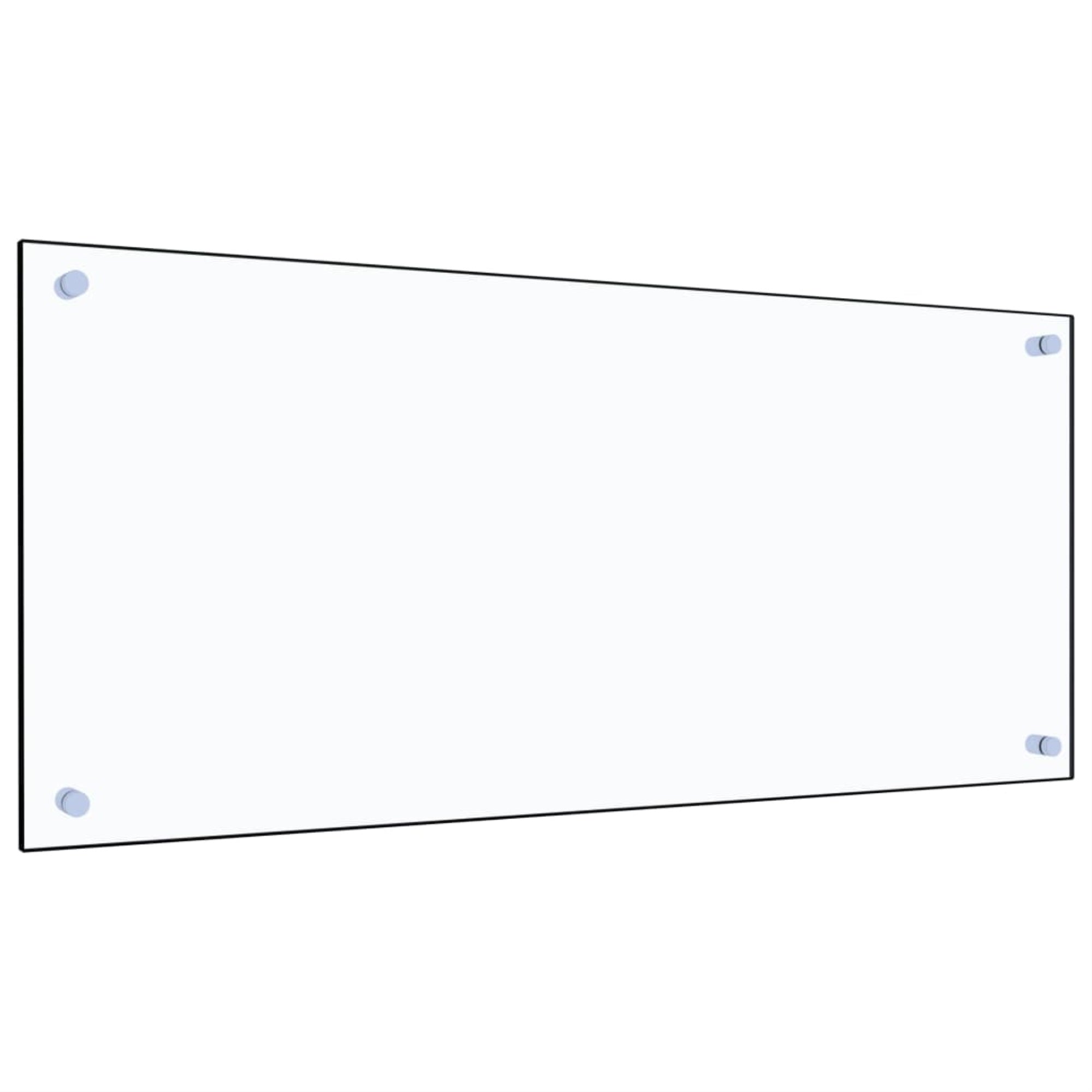 vidaXL Kitchen Backsplash Transparent 35.4″x15.7″ Tempered Glass