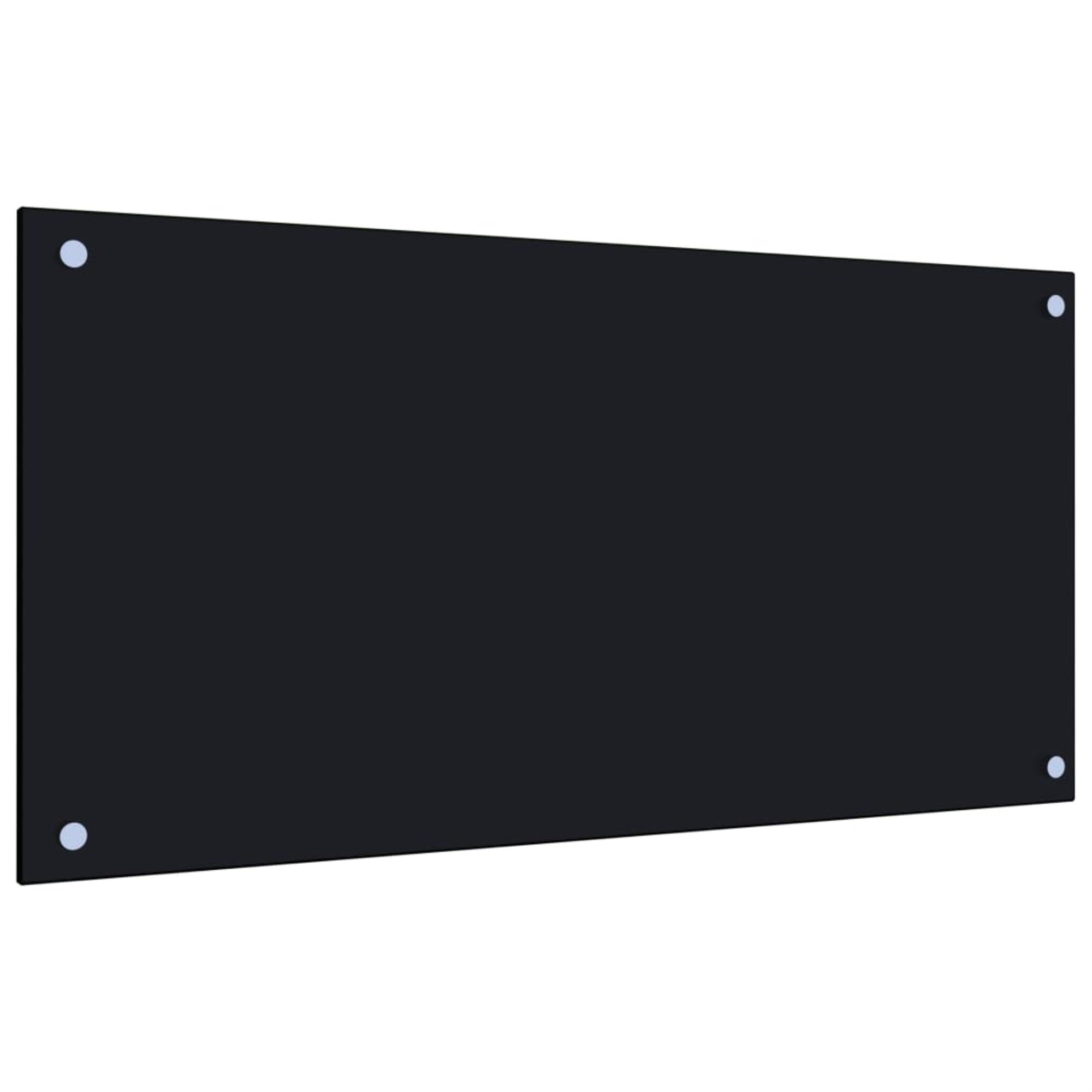 vidaXL Kitchen Backsplash Black 31.5″x15.7″ Tempered Glass