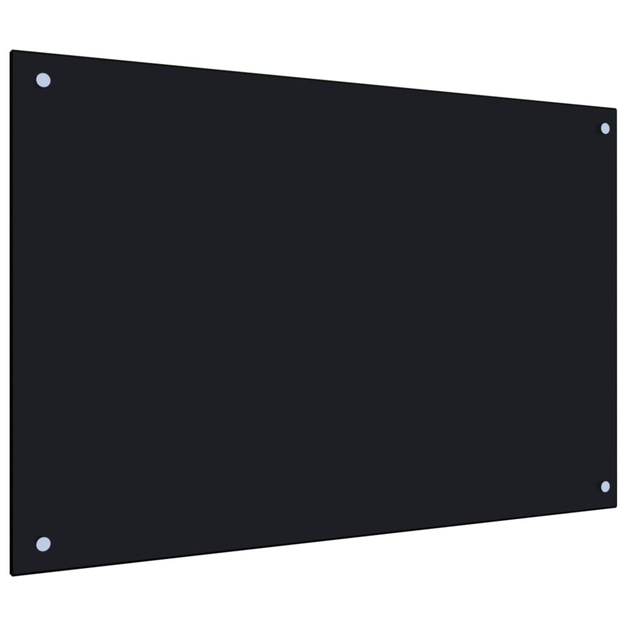 Vidaxl Kitchen Backsplash Black 35.4'X23.6' Tempered Glass