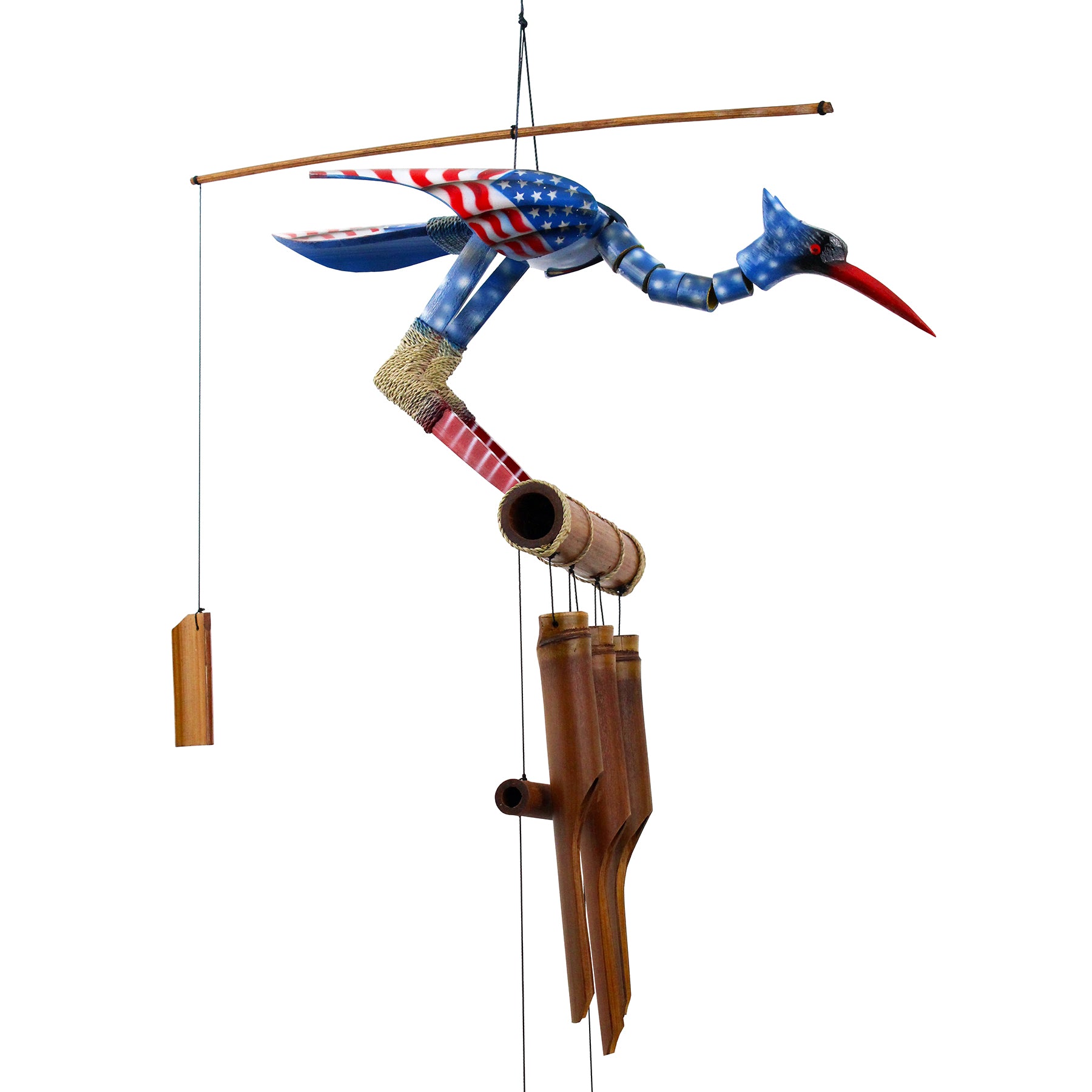 Glen Stars & Stripes Bobbing Head Bamboo Wind Chime