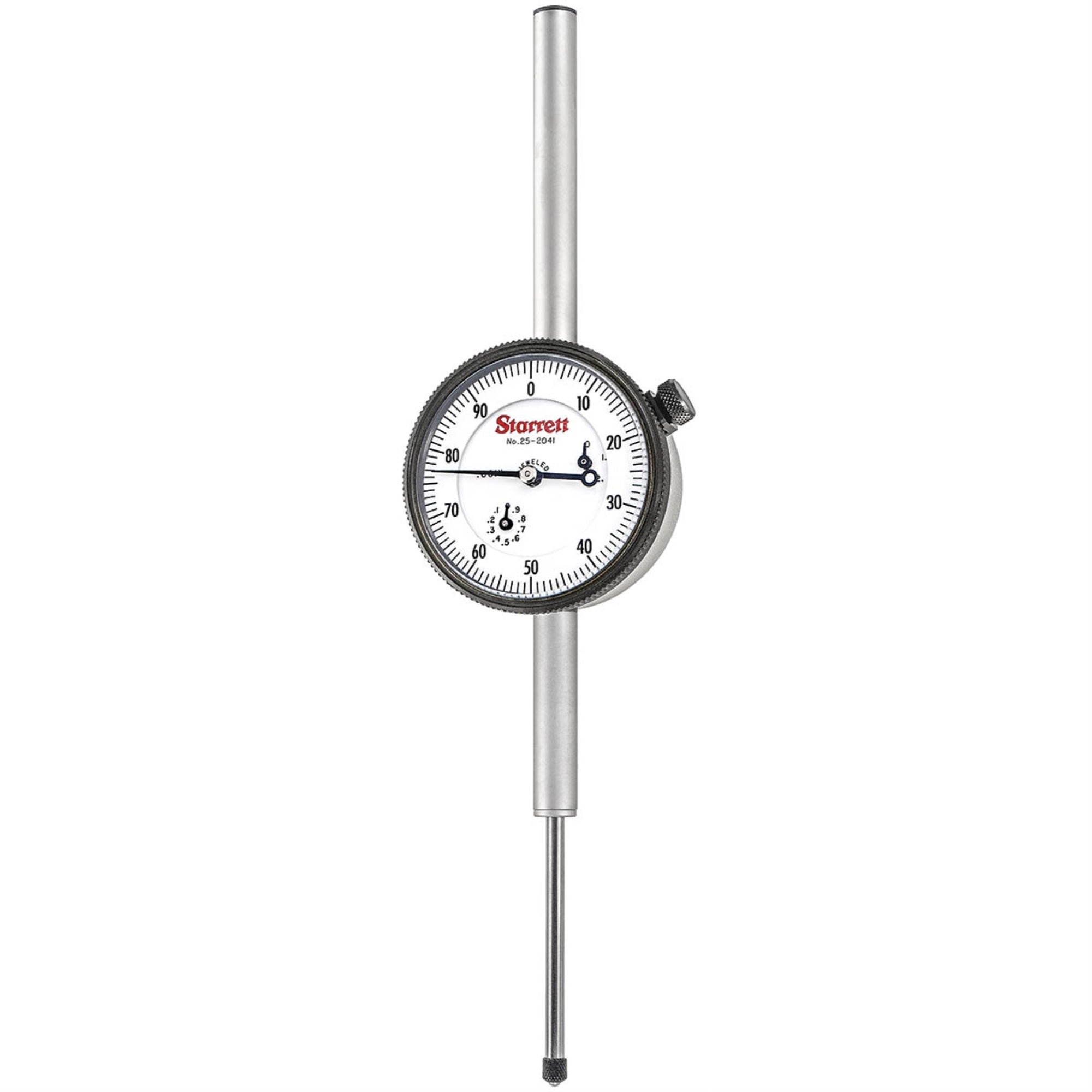 25-2041J Dial Indicator, 2.000 Measuring Range, .001 Graduation, 0-100 Dial Reading, Agd Group 2, Jeweled Bearings, Lug-On-C