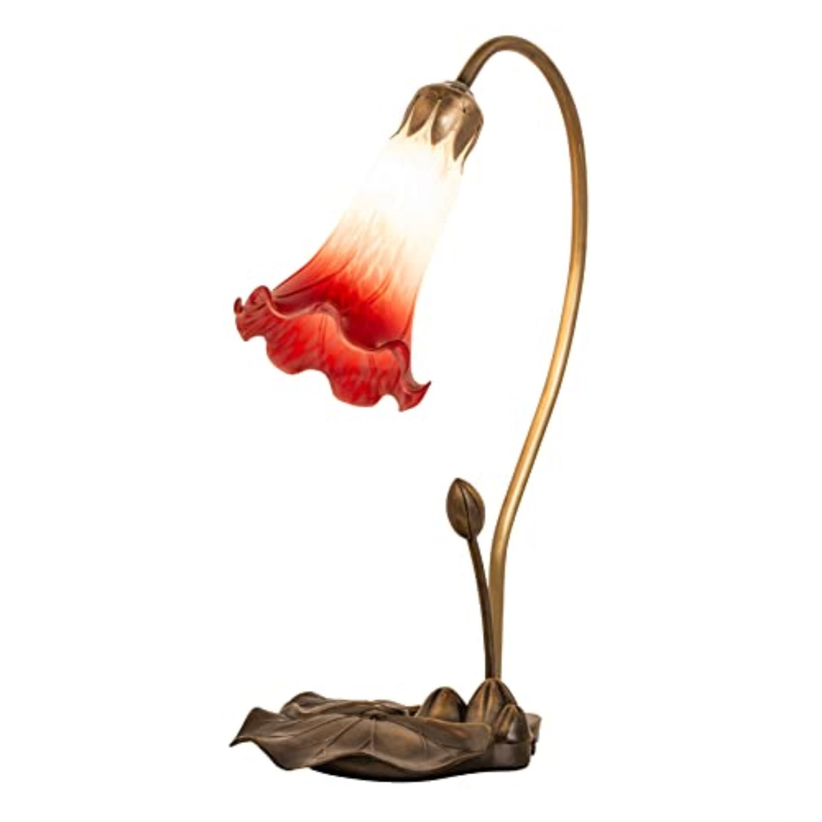 16' High Red/White Tiffany Pond Lily Accent Lamp