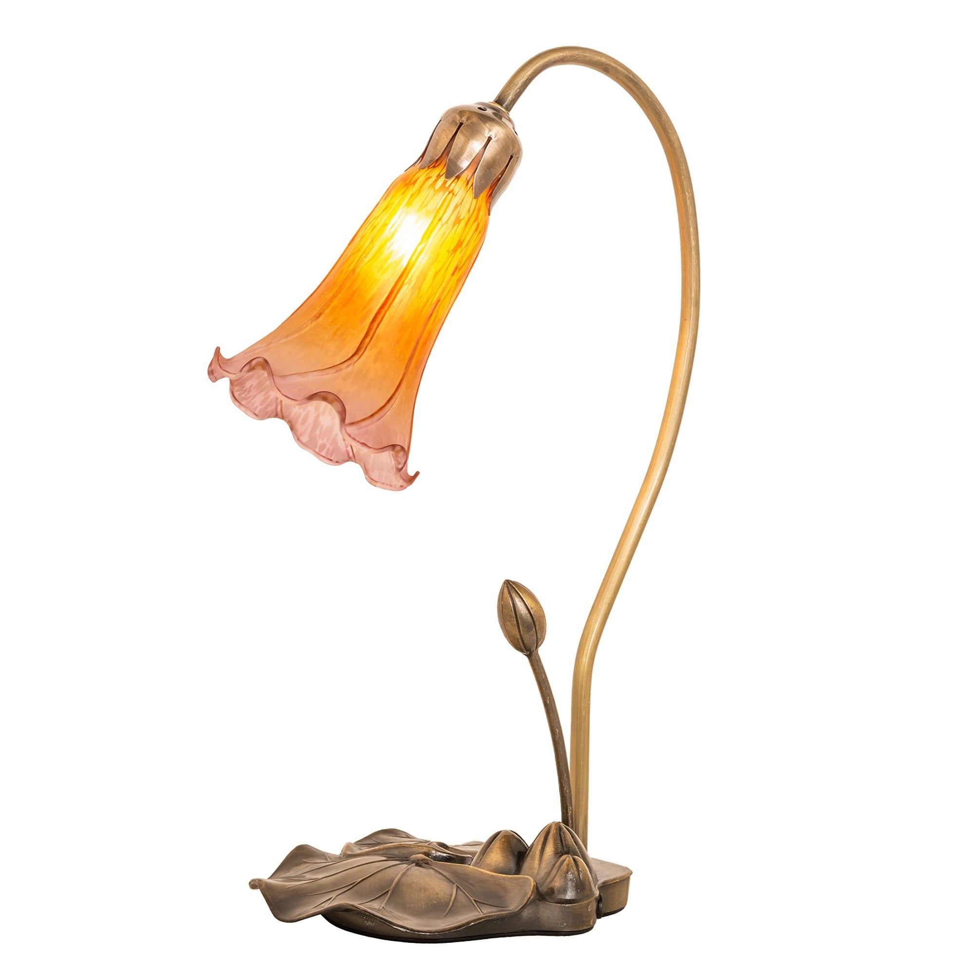 16' High Amber/Purple Tiffany Pond Lily Accent Lamp