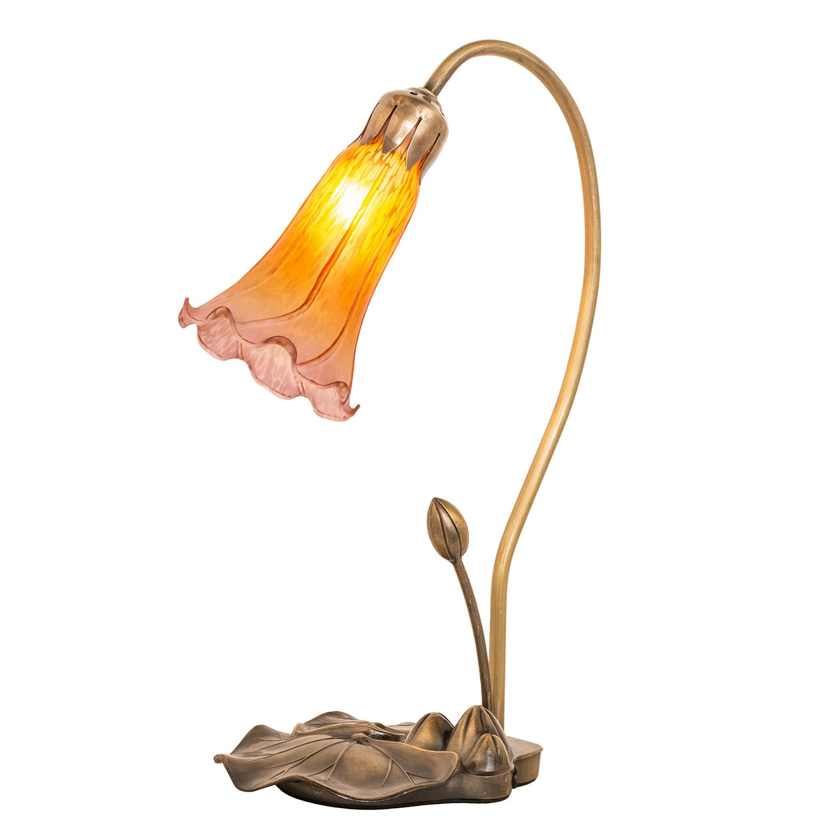 16' High Amber/Purple Tiffany Pond Lily Accent Lamp