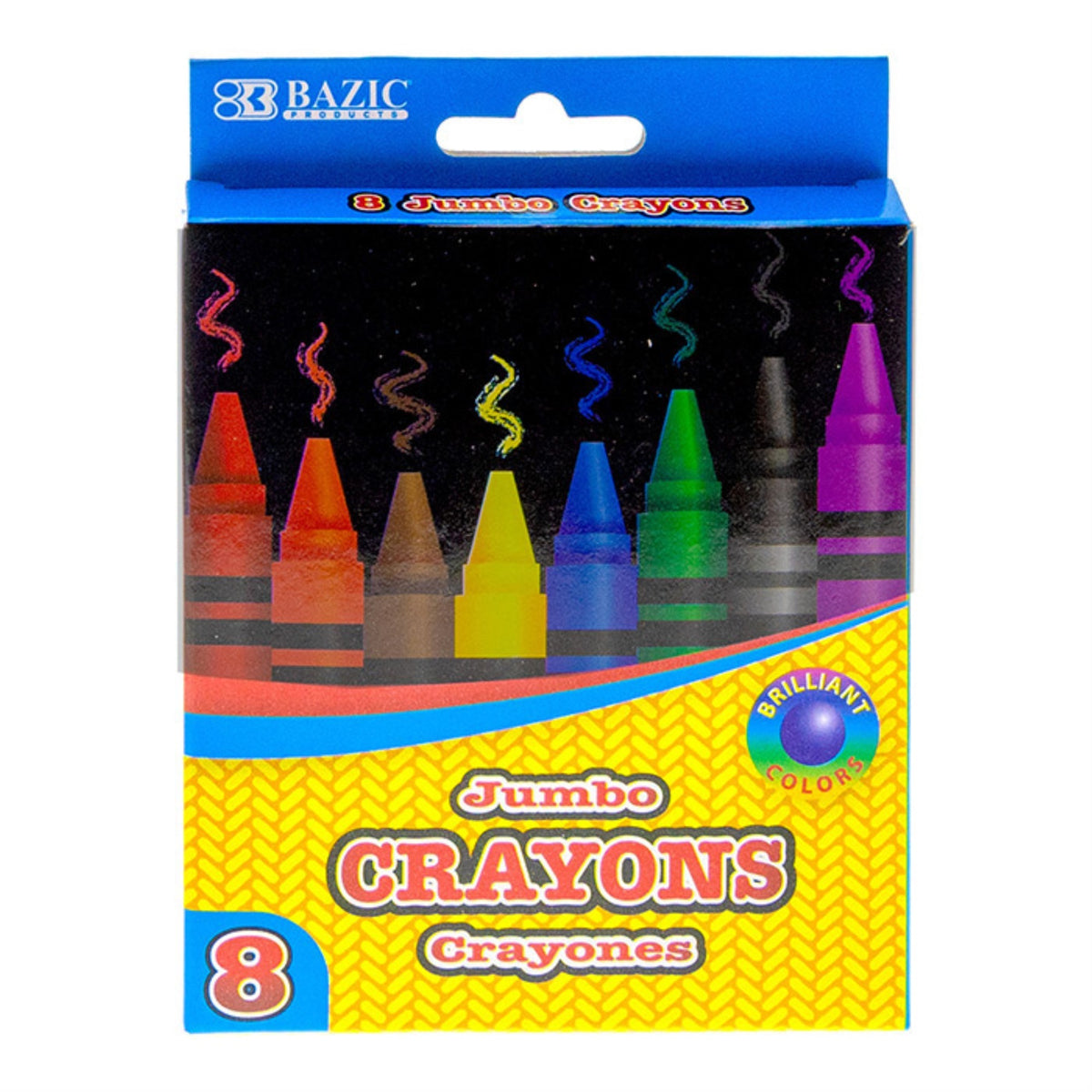 Bazic 8 Color Premium Jumbo Crayons /Case Qty - 144
