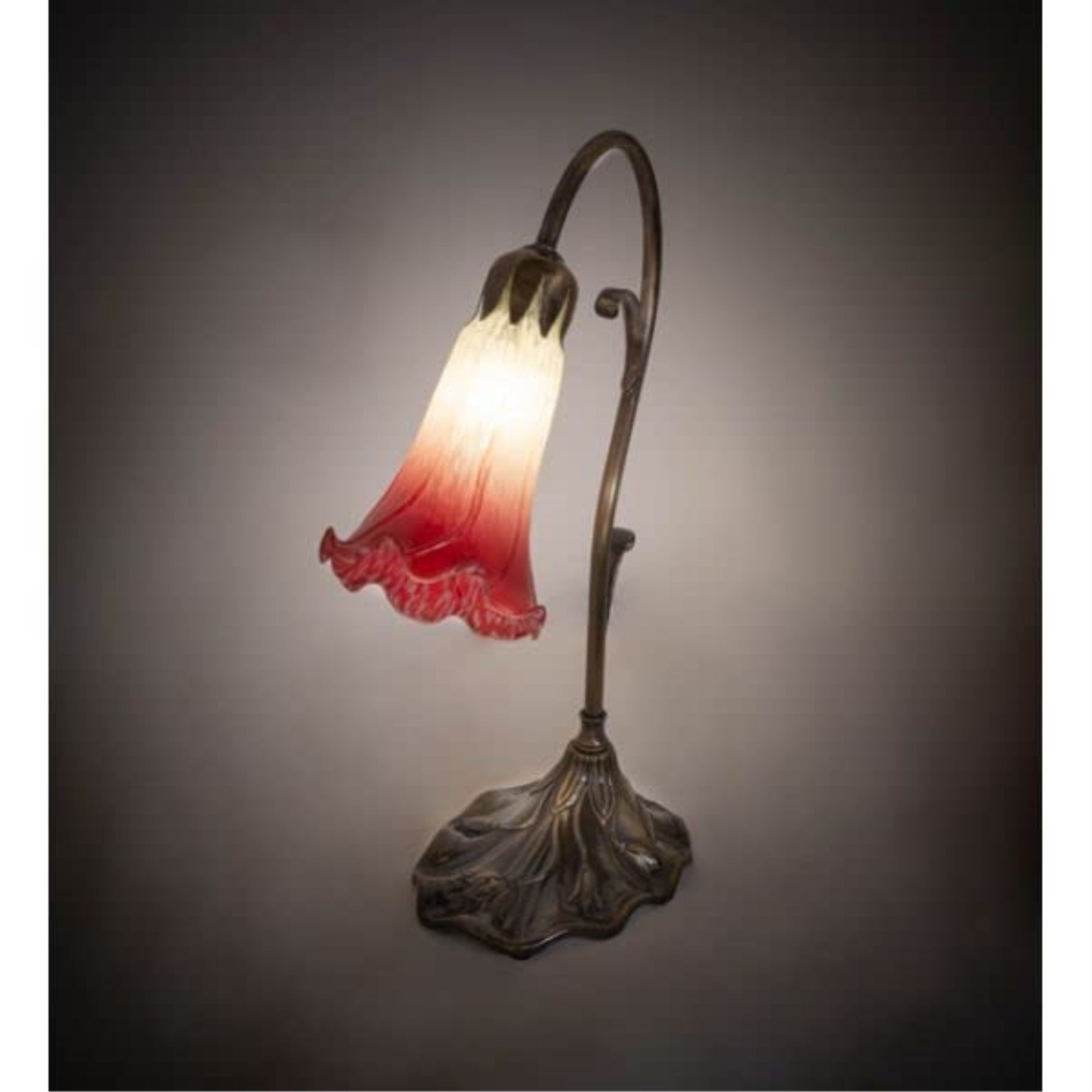 15' High Seafoam/Cranberry Tiffany Pond Lily Accent Lamp