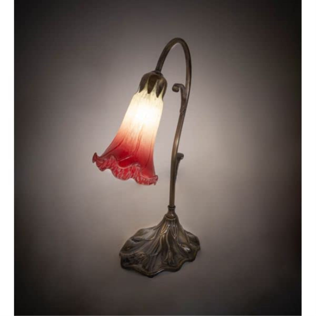 15' High Seafoam/Cranberry Tiffany Pond Lily Accent Lamp