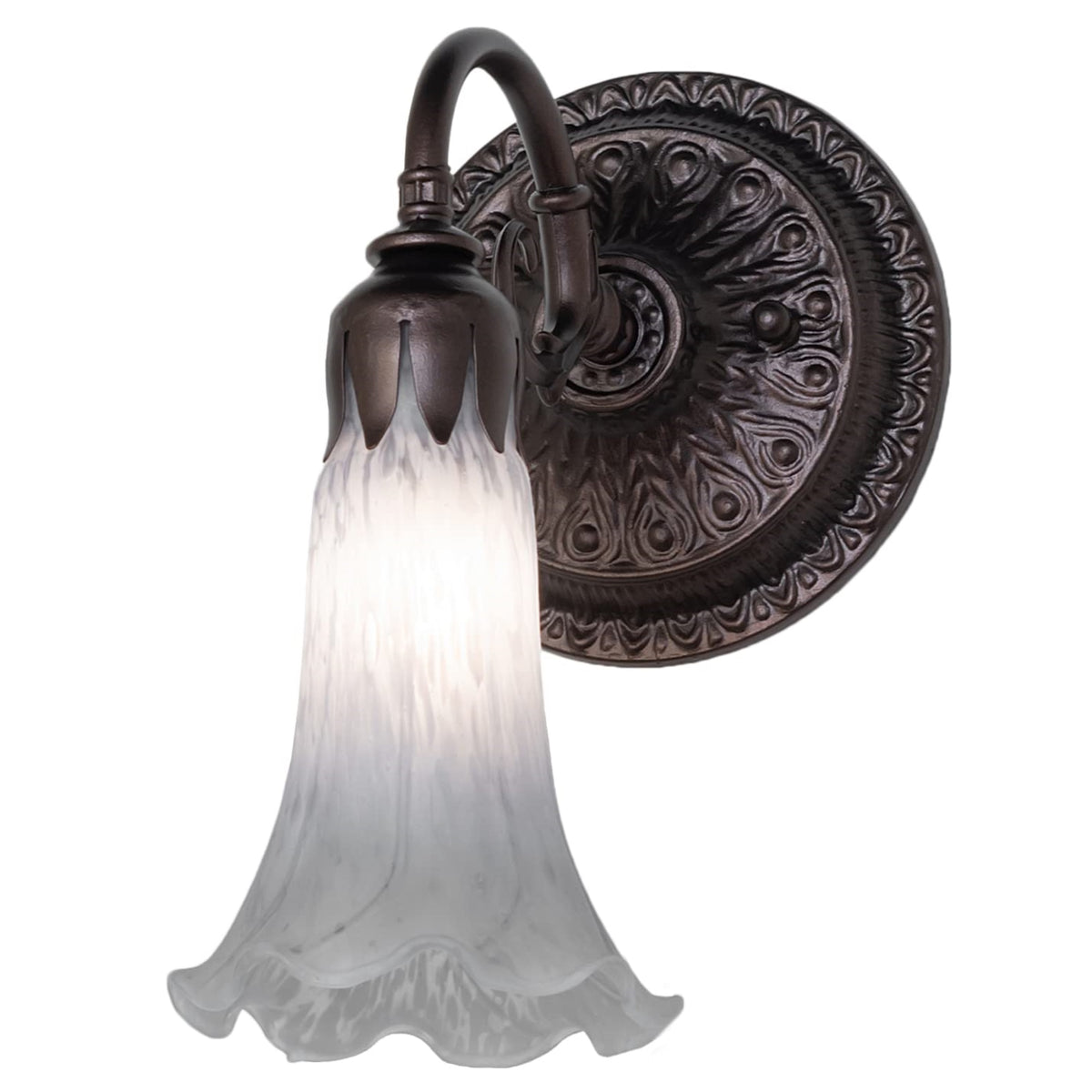 5.5' Wide Gray Tiffany Pond Lily Wall Sconce