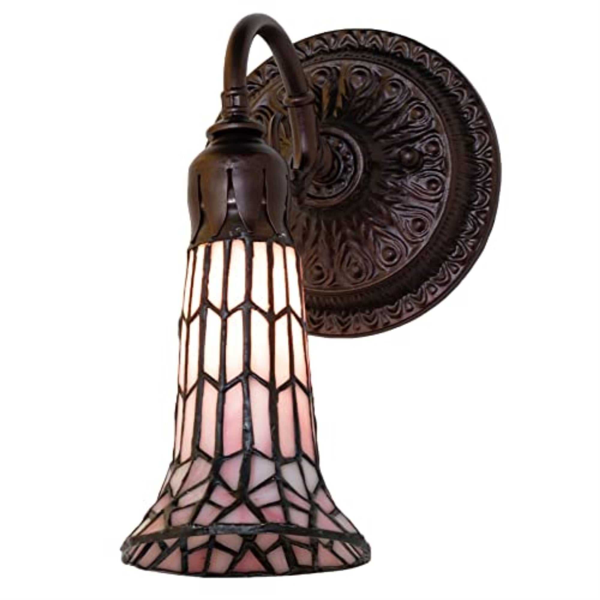 5.5″ Wide Stained Glass Pond Lily Wall Sconce