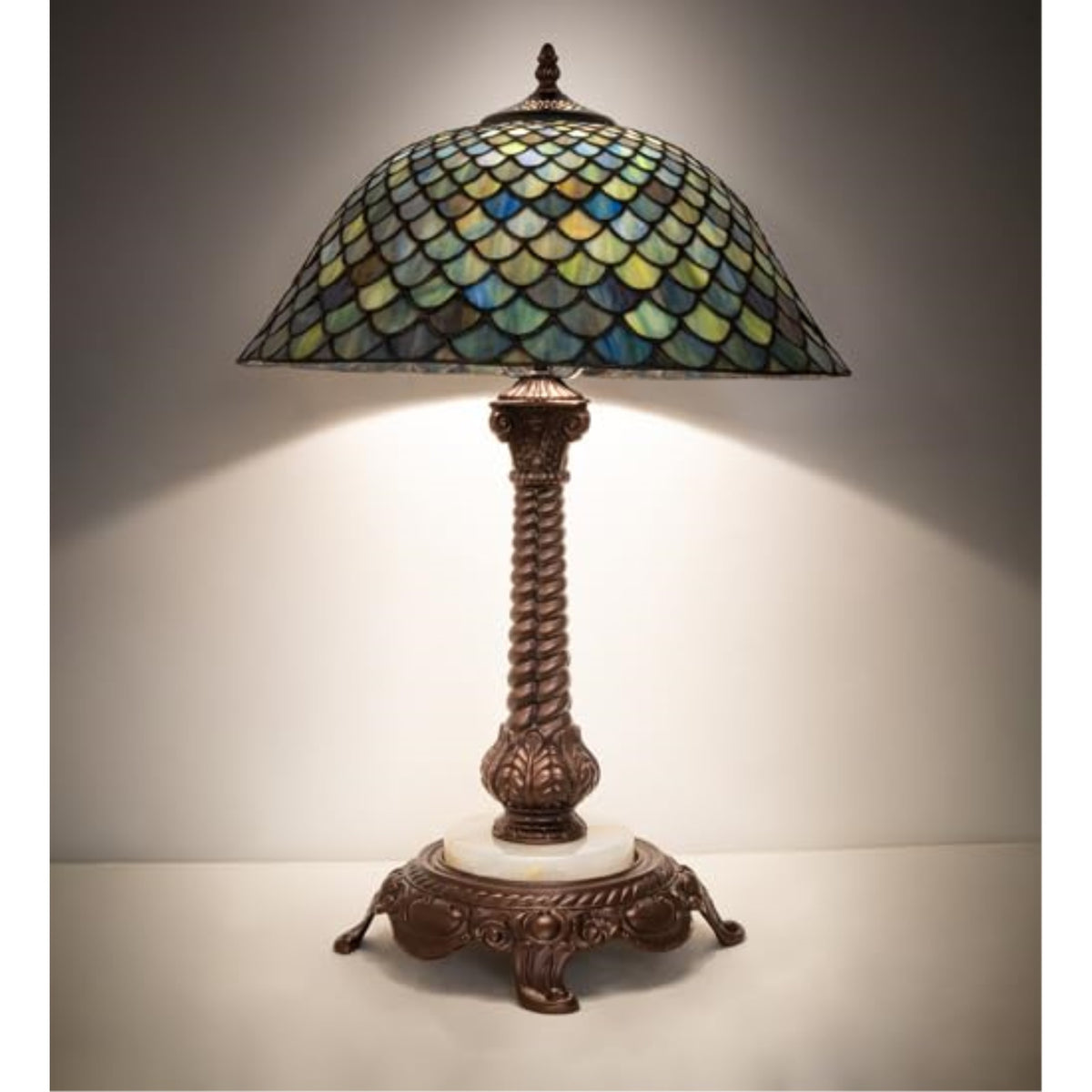23' High Tiffany Fishscale Table Lamp
