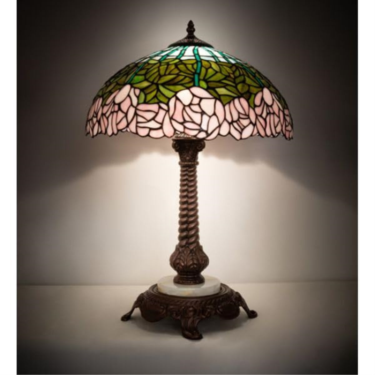 23' Wide Tiffany Cabbage Rose Table Lamp