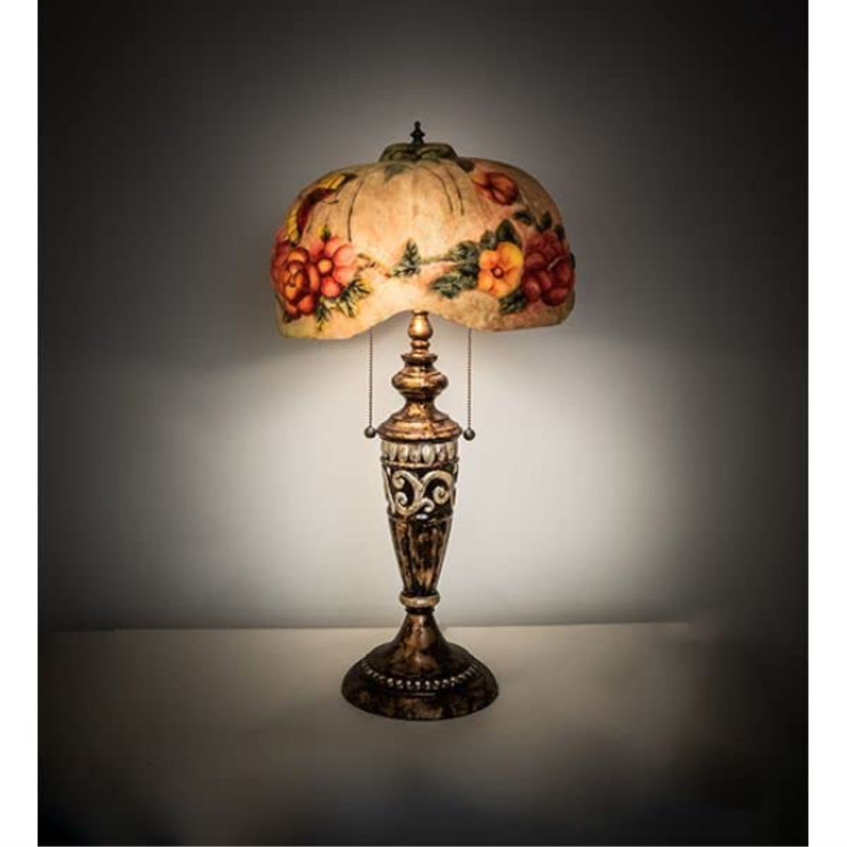 27' High Puffy  & Flowers Table Lamp