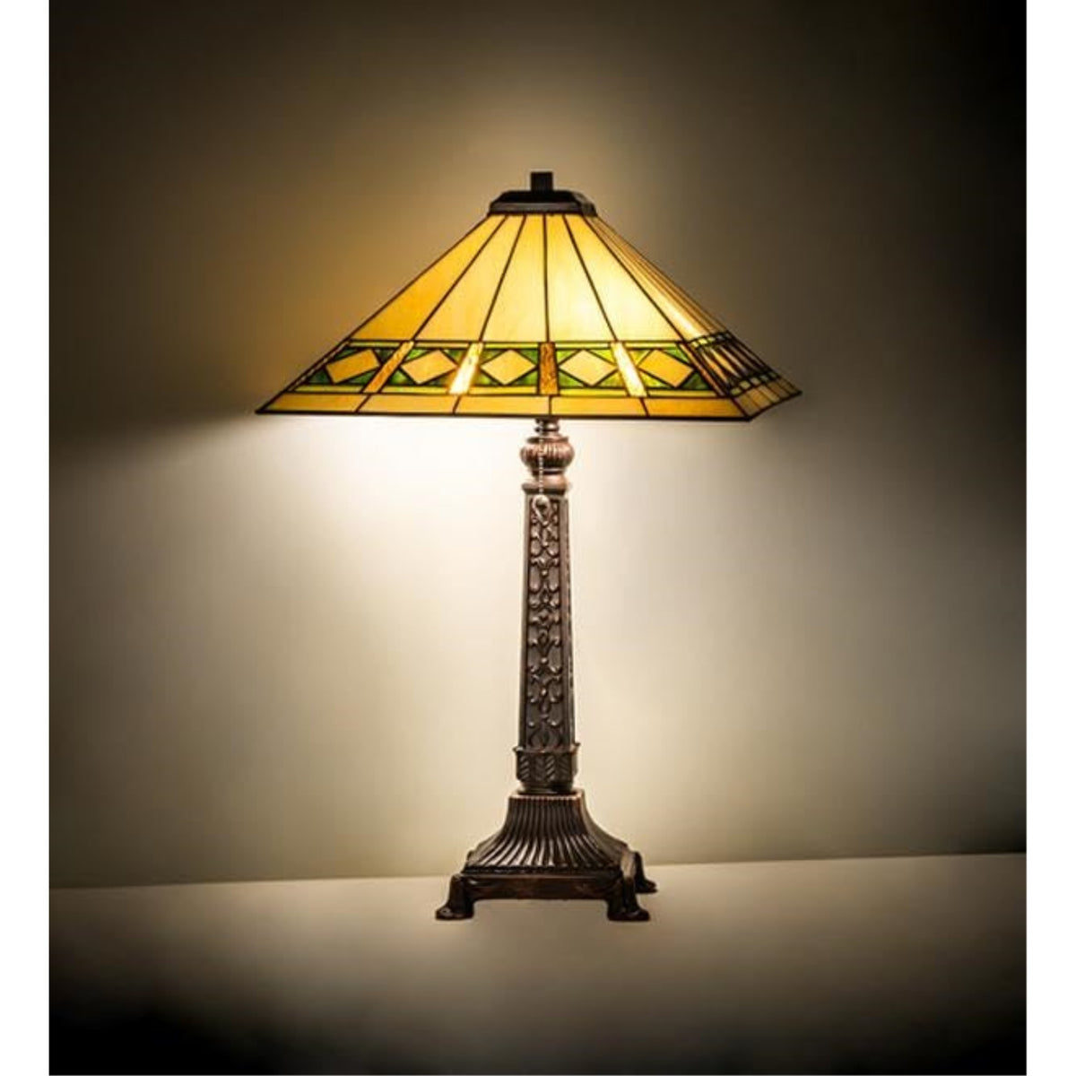 27' High Diamond Band Mission Table Lamp