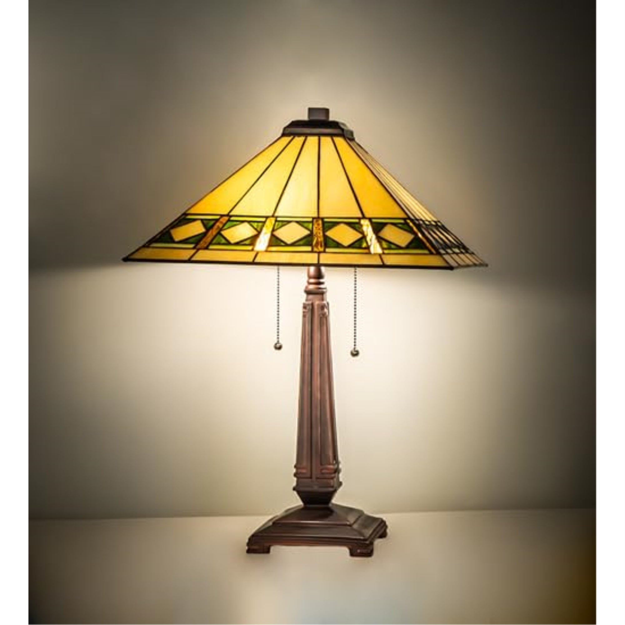 23' High Diamond Band Mission Table Lamp