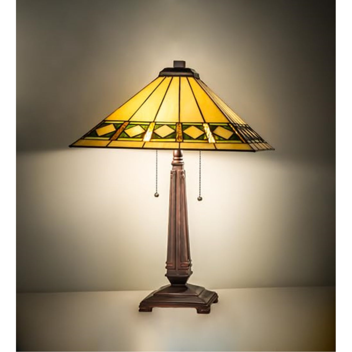 23' High Diamond Band Mission Table Lamp