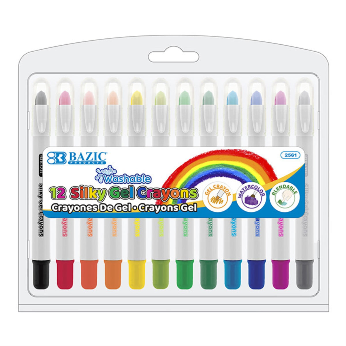 Bazic 12 Color Silky Gel Crayons /Case Qty - 72