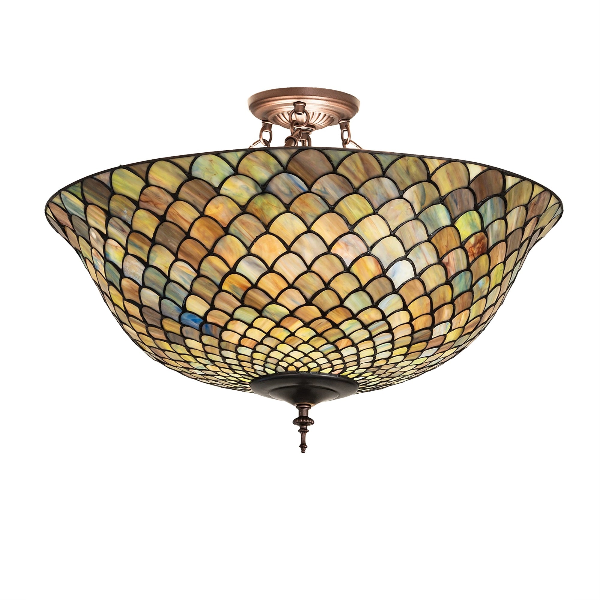 24' Wide Tiffany Fishscale Flushmount