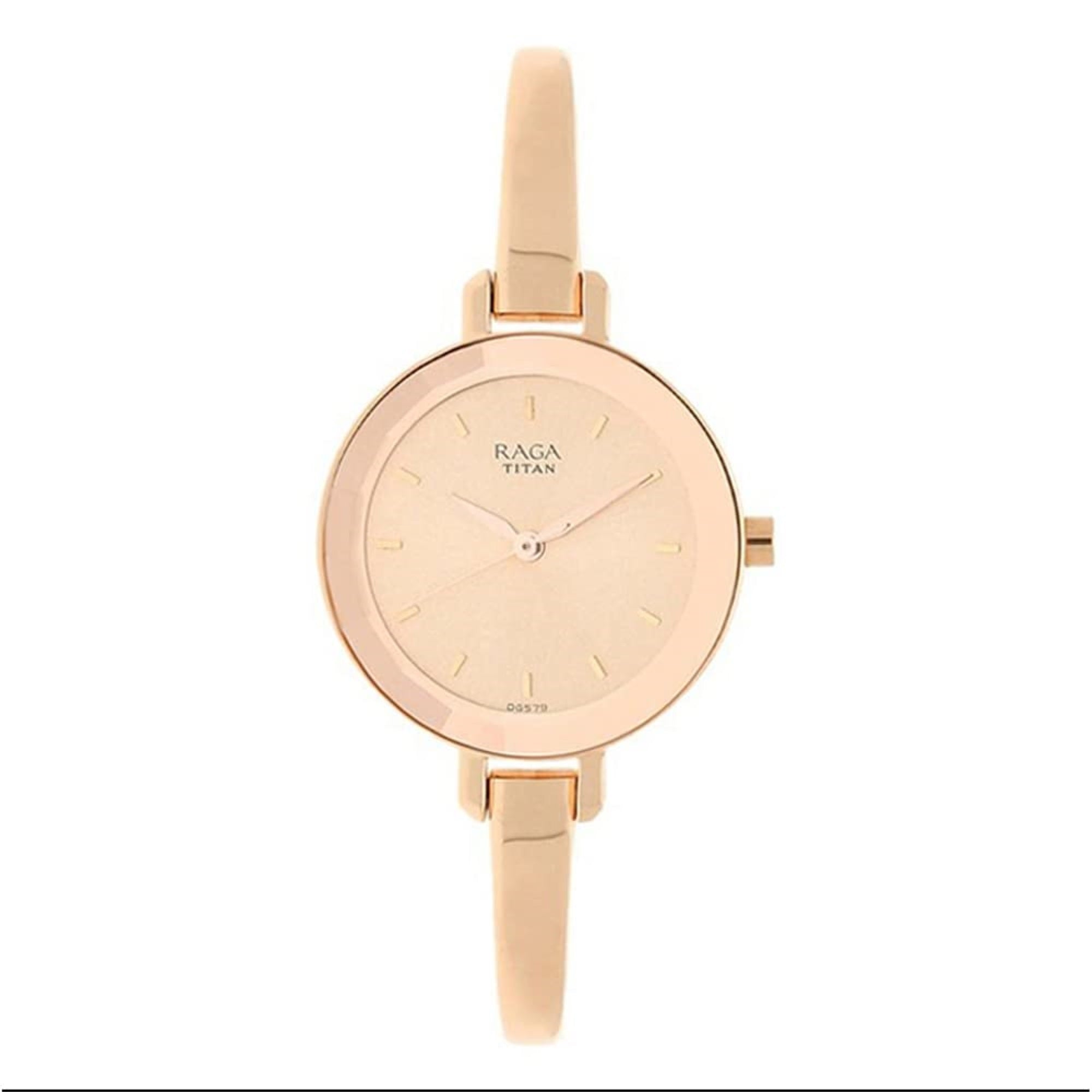 Titan Women's Analog Rose Gold Dial Rose Gold Band Metal Watch