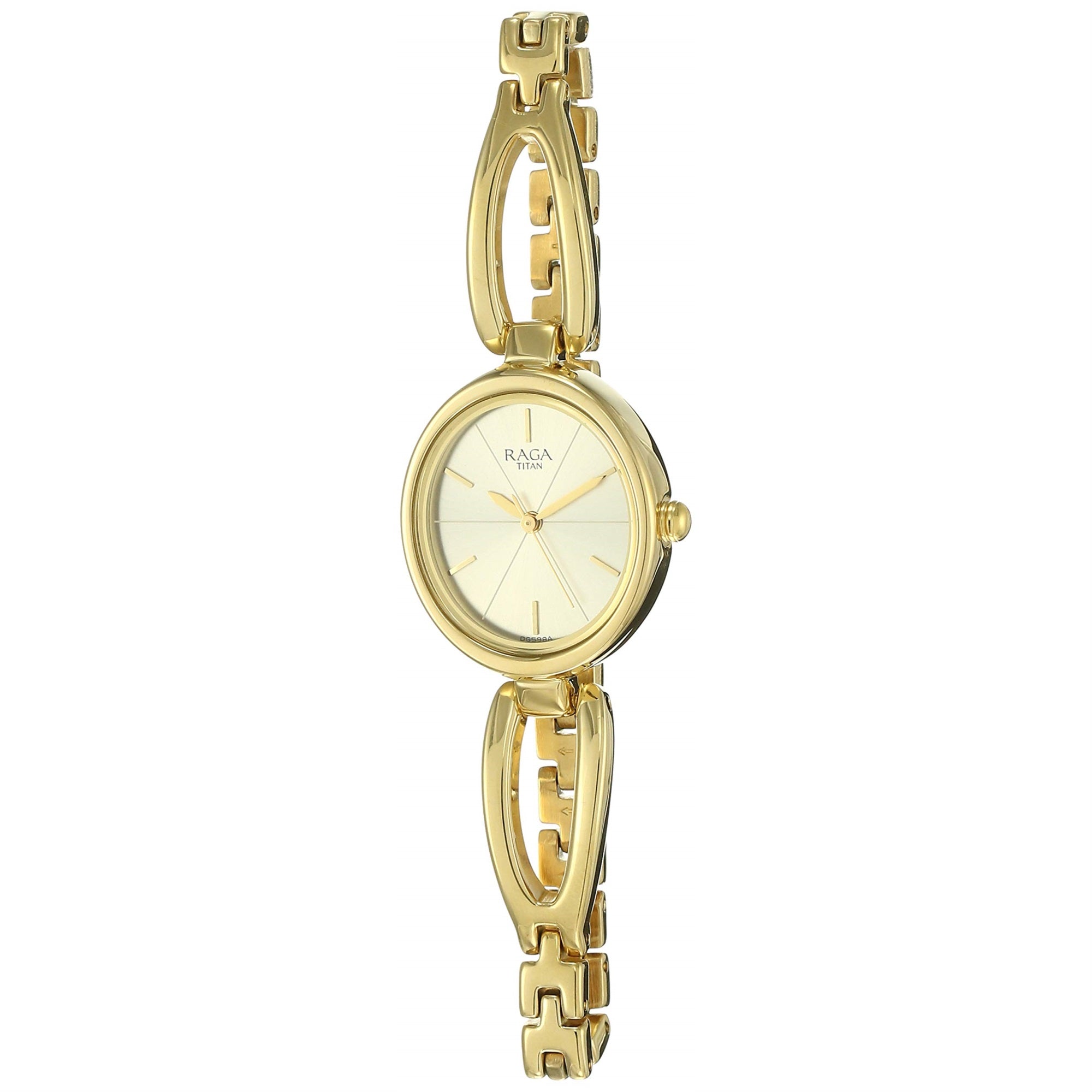 Titan Raga Viva Champagne Dial Gold Band Women's Analog Watch With Metal Strap-NS2579YM01