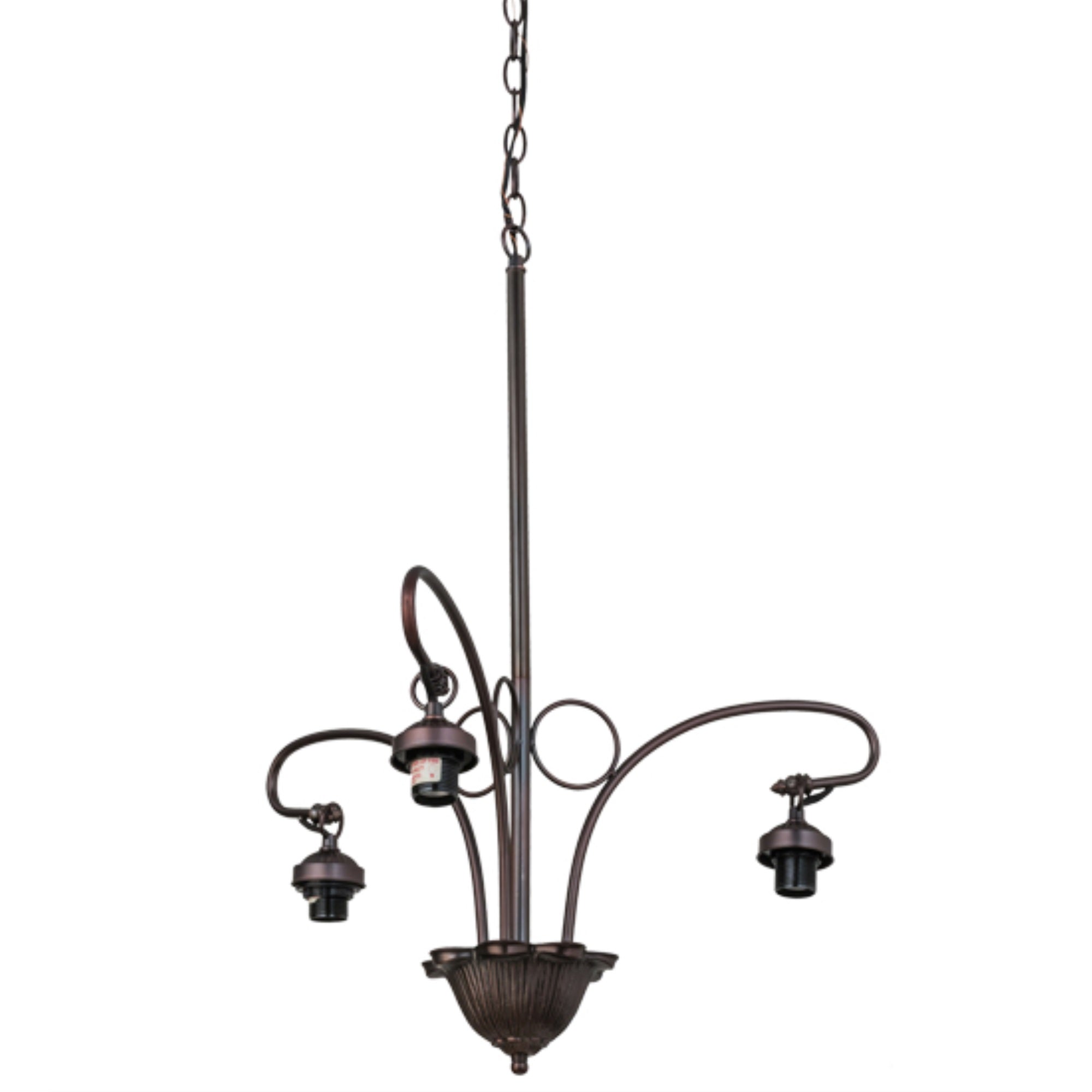 24'W Mahogany Bronze 3 Lt Chandelier Hardware