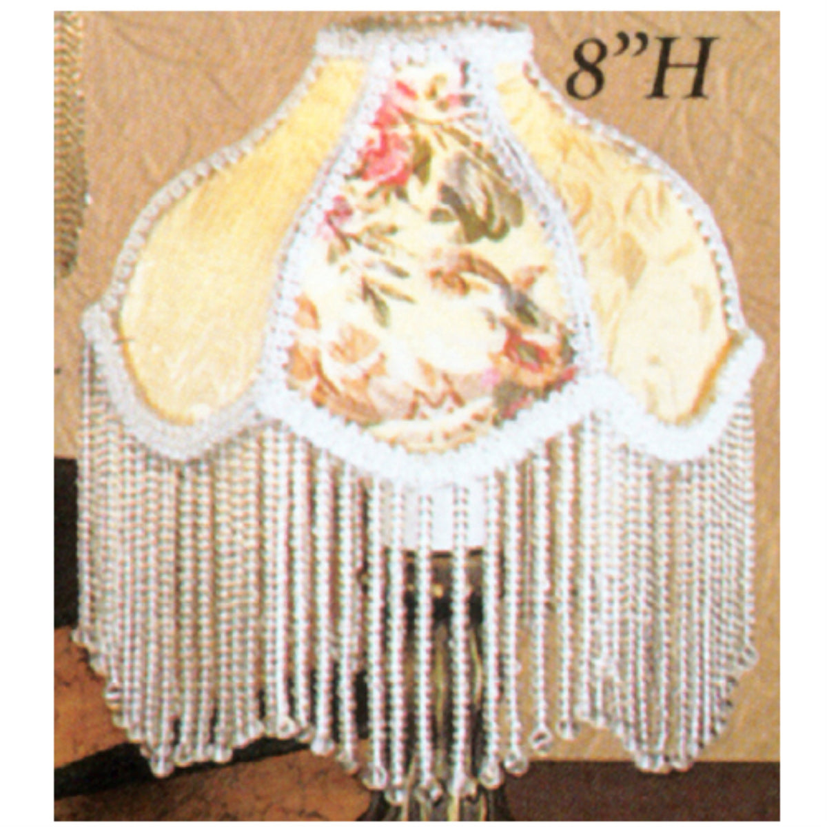 6'W Fabric & Fringe Roses Shade