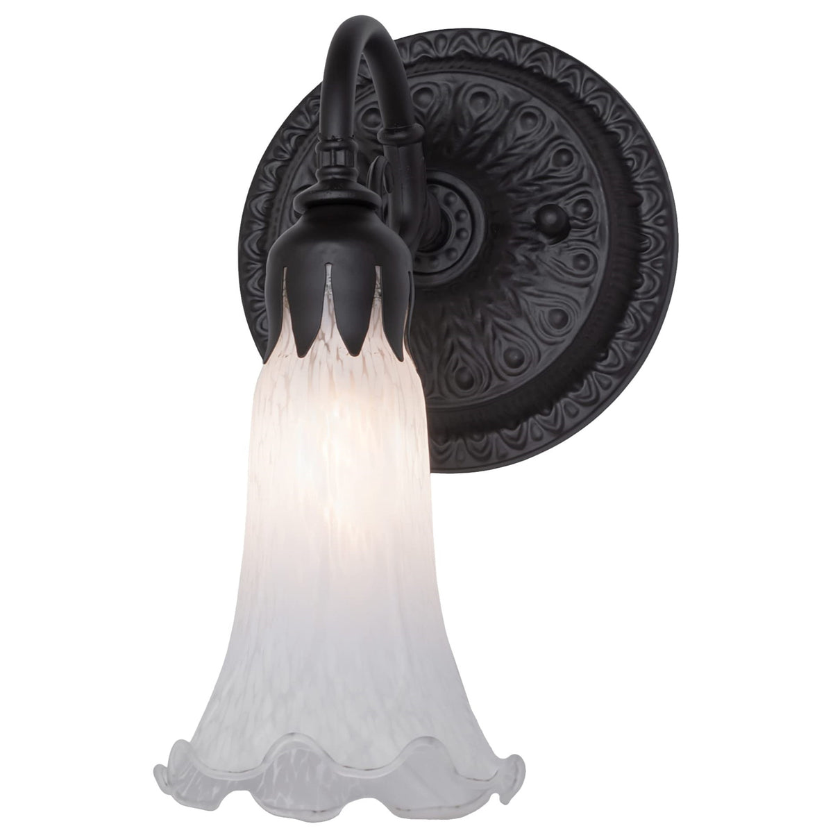 5.5' Wide White Pond Lily Wall Sconce
