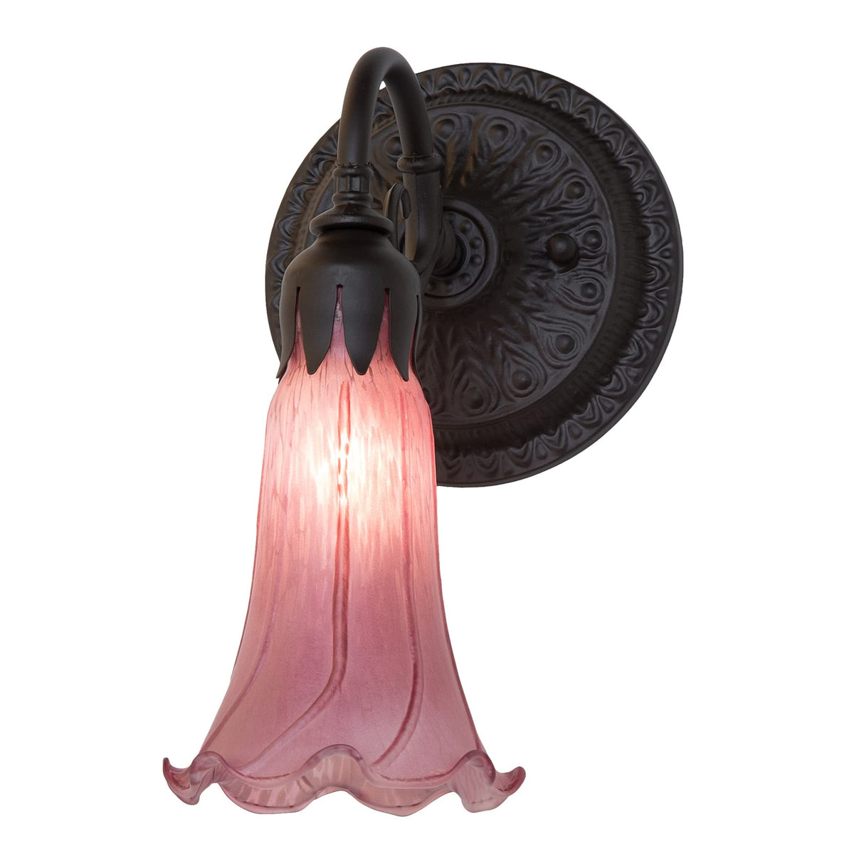 5.5' Wide Lavender Tiffany Pond Lily Wall Sconce