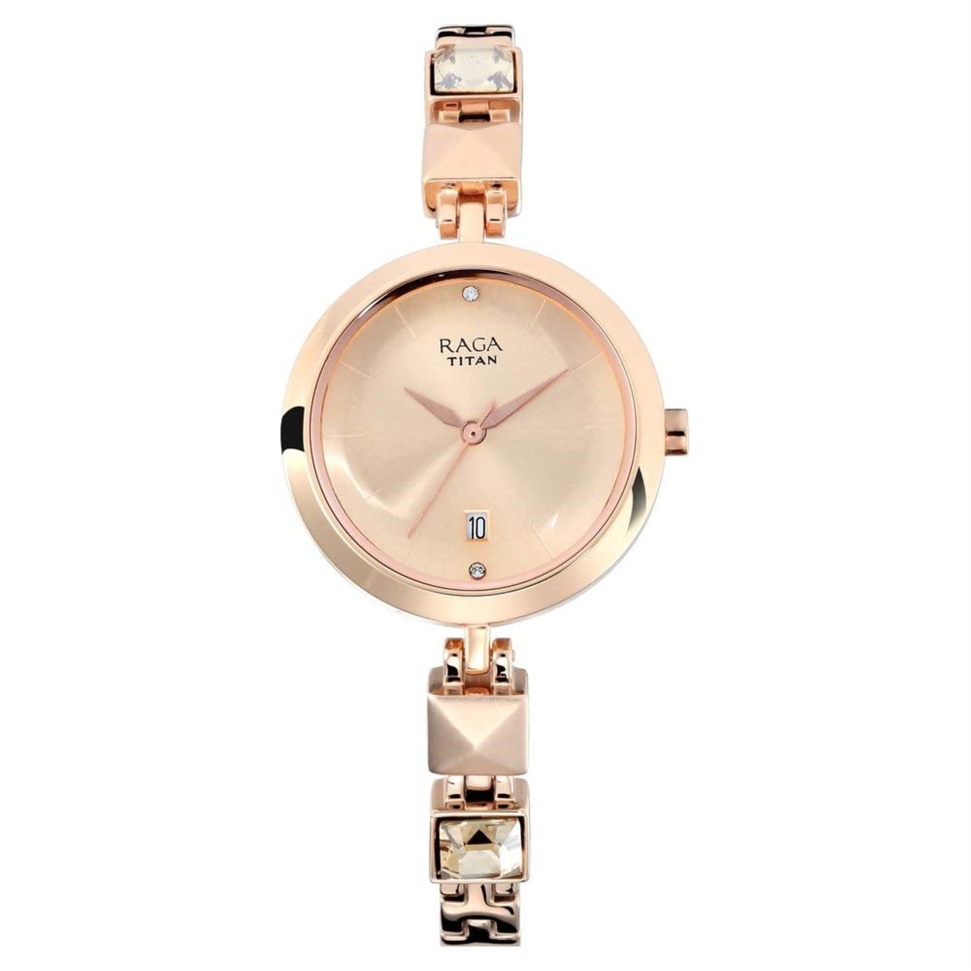 Titan Raga Viva Rose Gold Dial Analog Metal Strap watch for Women-NS2606WM01