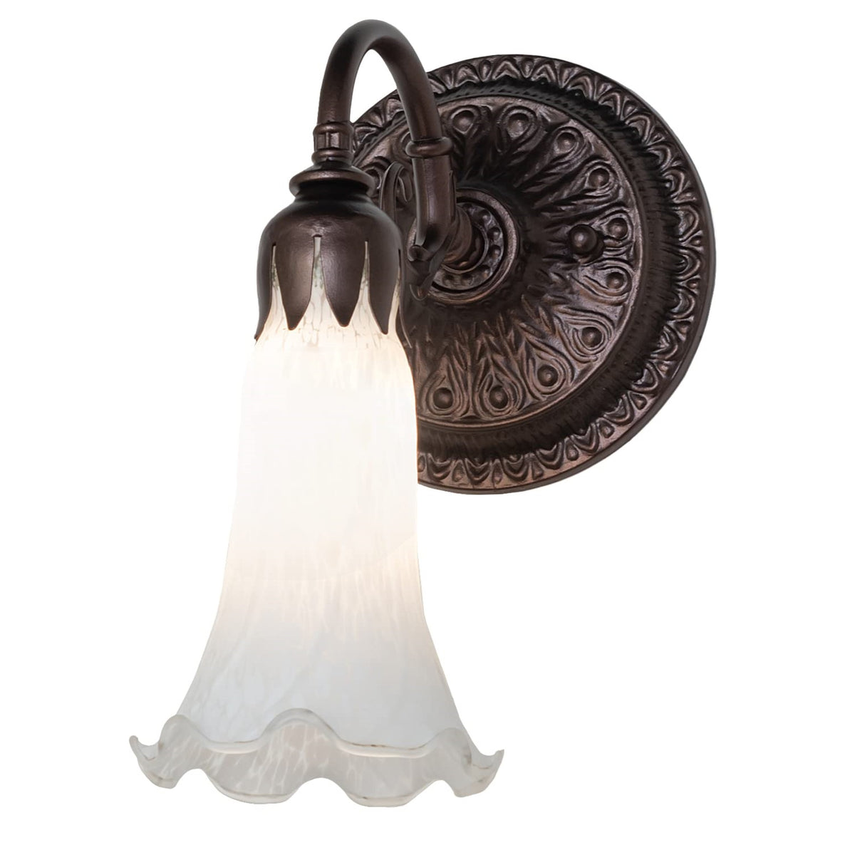 5.5' Wide White Tiffany Pond Lily Wall Sconce