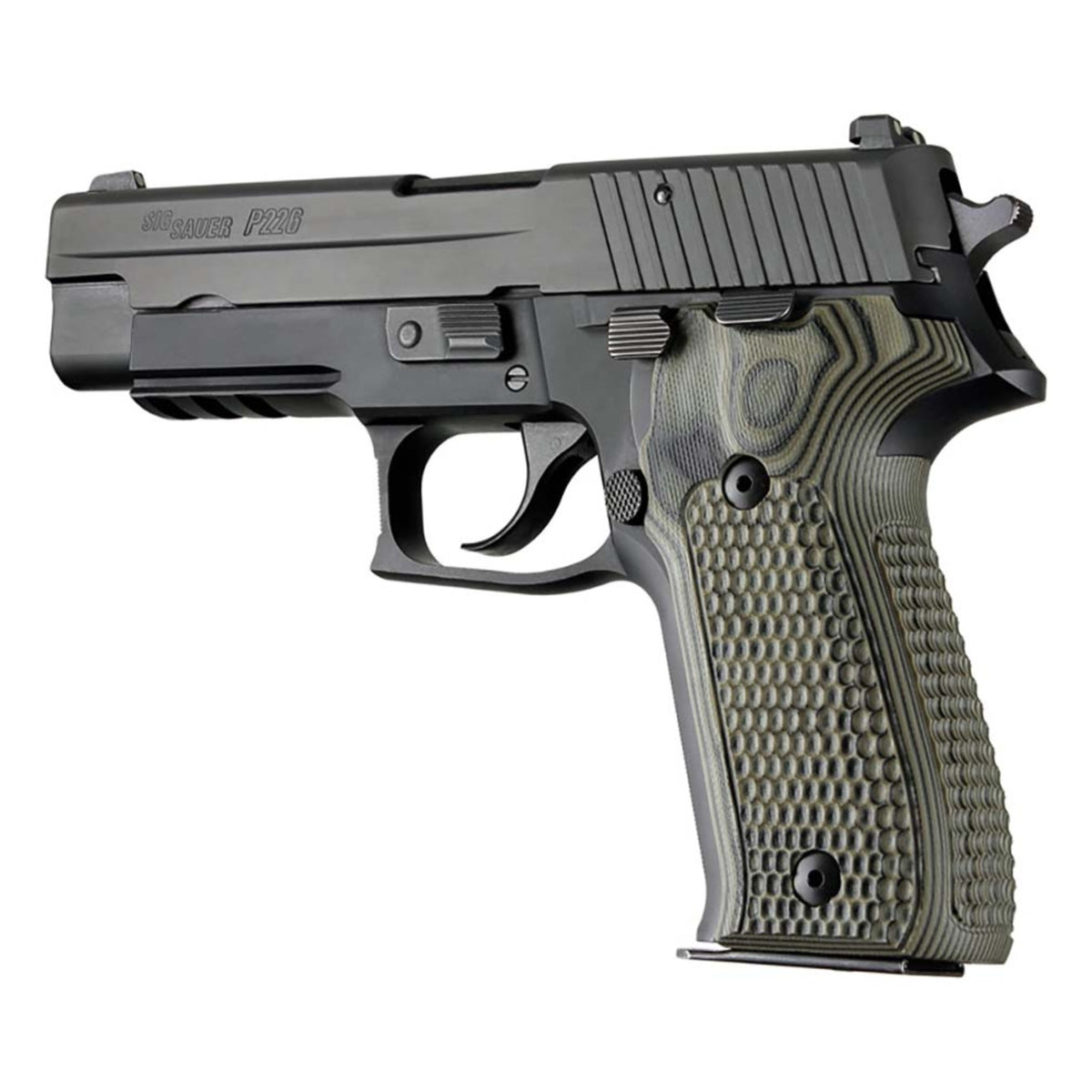 Hogue Sig Sauer P226 Da Sa Piranha G10 G-Mascus Green Lava