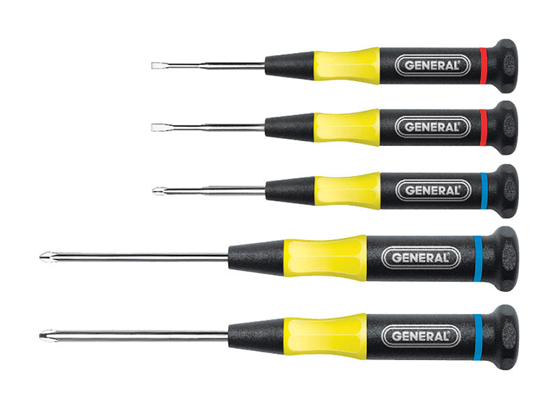 Screwdriver Set 5P Bk/Yl (Pack Of 1)