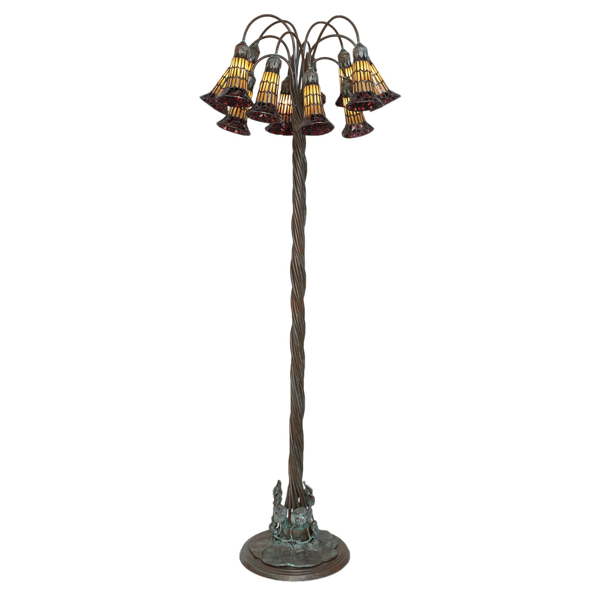 61' High Stained Glass Pond Lily Floor Lamp