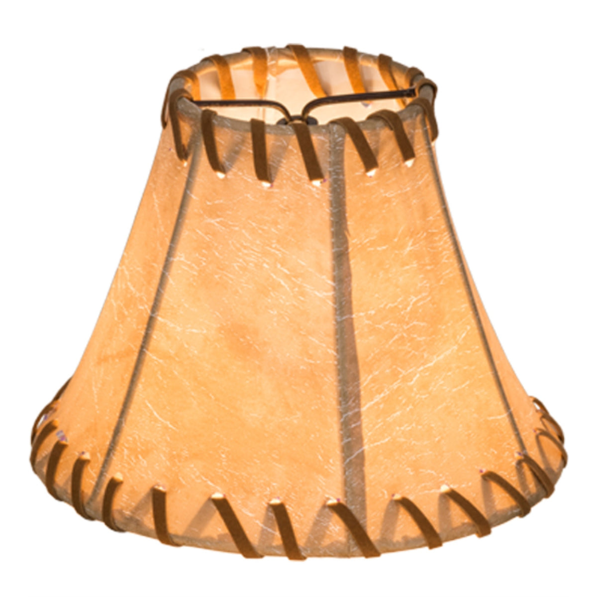 6'W X 4.5'H Faux Leather Tan Hexagon Shade